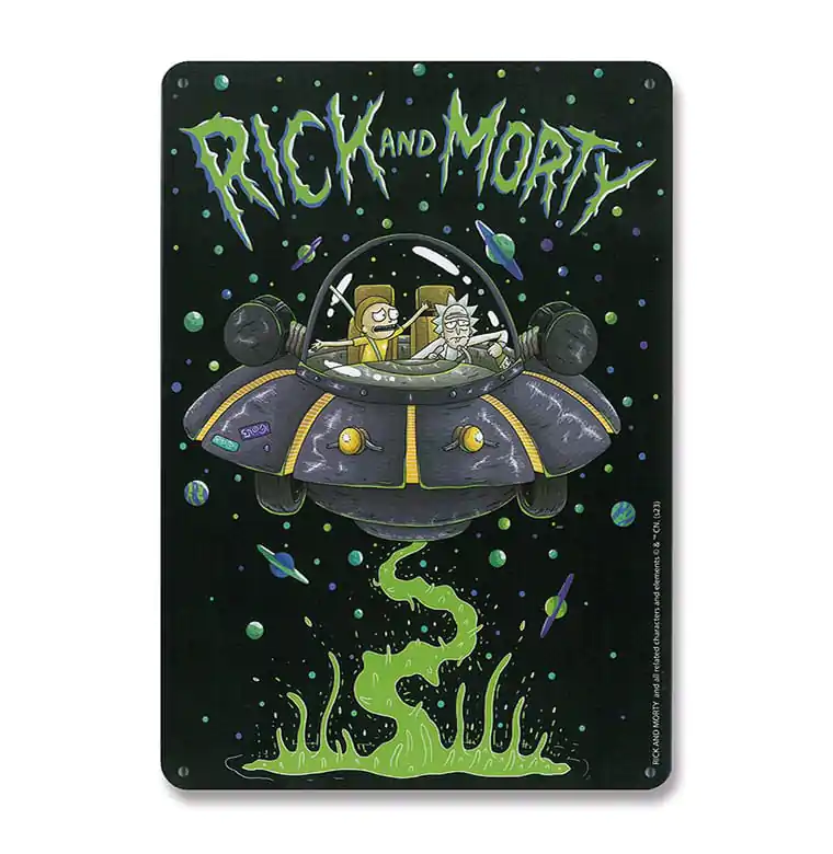 Rick & Morty Placă Metalică Spaceship 15 x 21 cm poza produsului