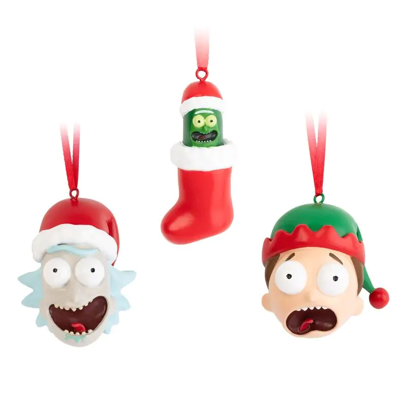 Rick and Morty Set 3 ornamente de Crăciun poza produsului