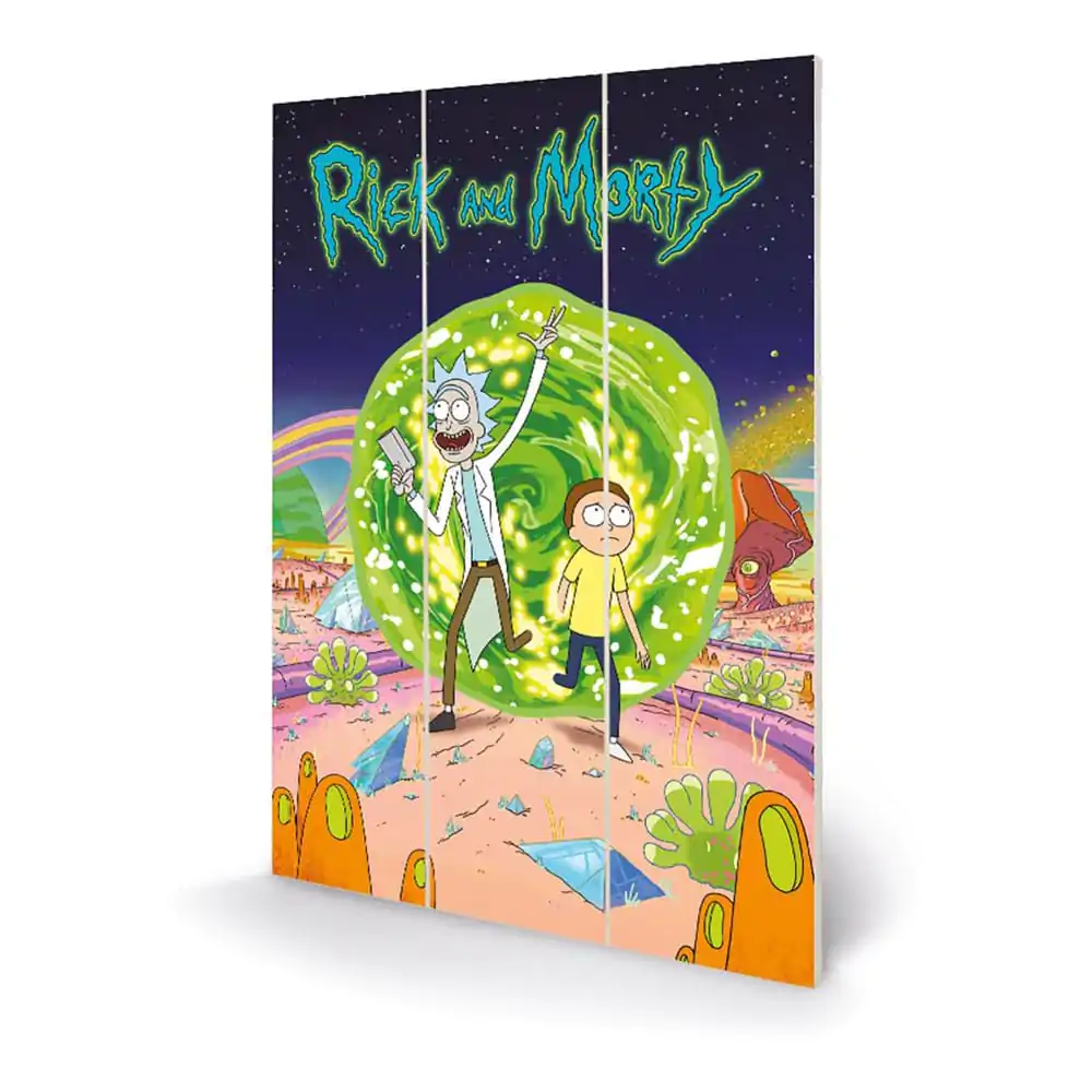 Tablou din lemn perete Rick and Morty Portal 20 x 30 cm poza produsului