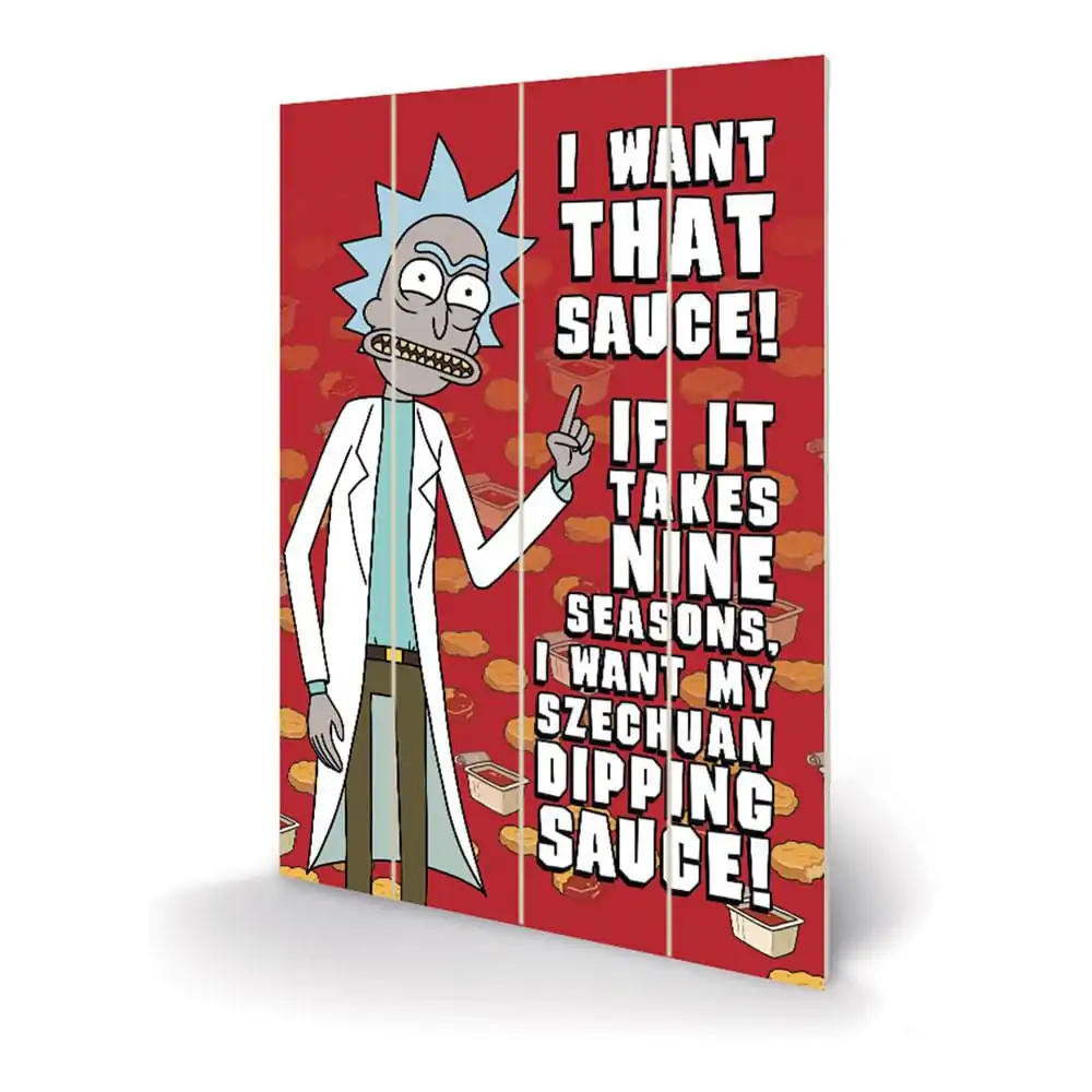 Tablou din lemn Rick and Morty Szechuan Sauce 40 x 59 cm poza produsului