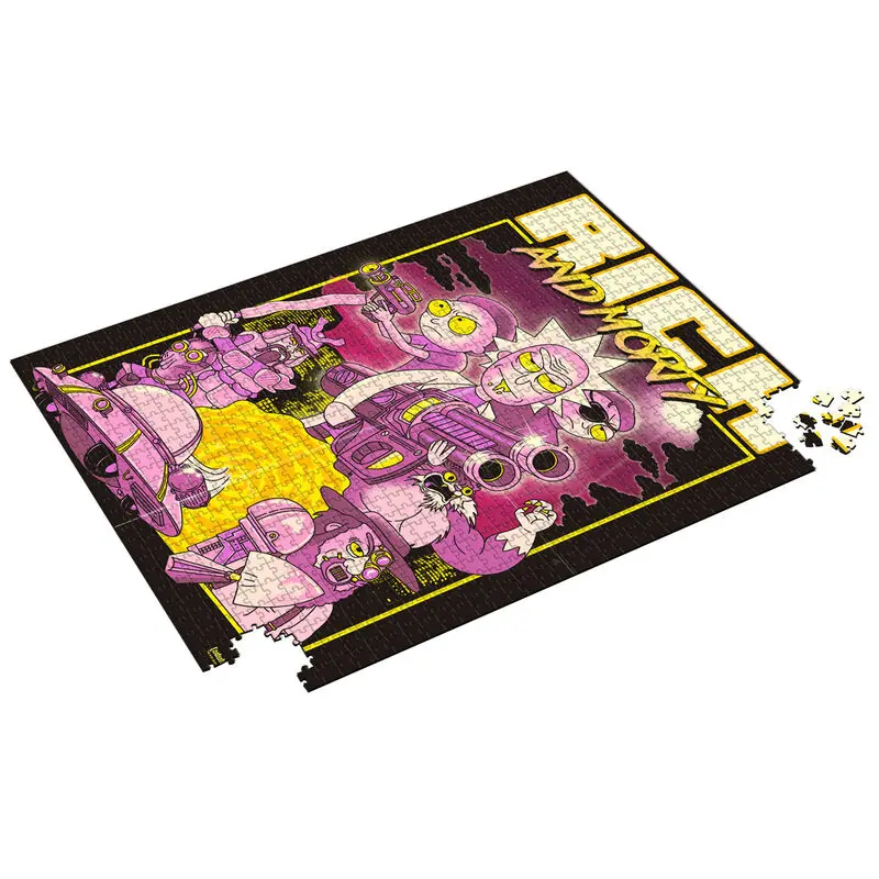 Rick & Morty Jigsaw Puzzle Retro Poster (1000 piese) poza produsului