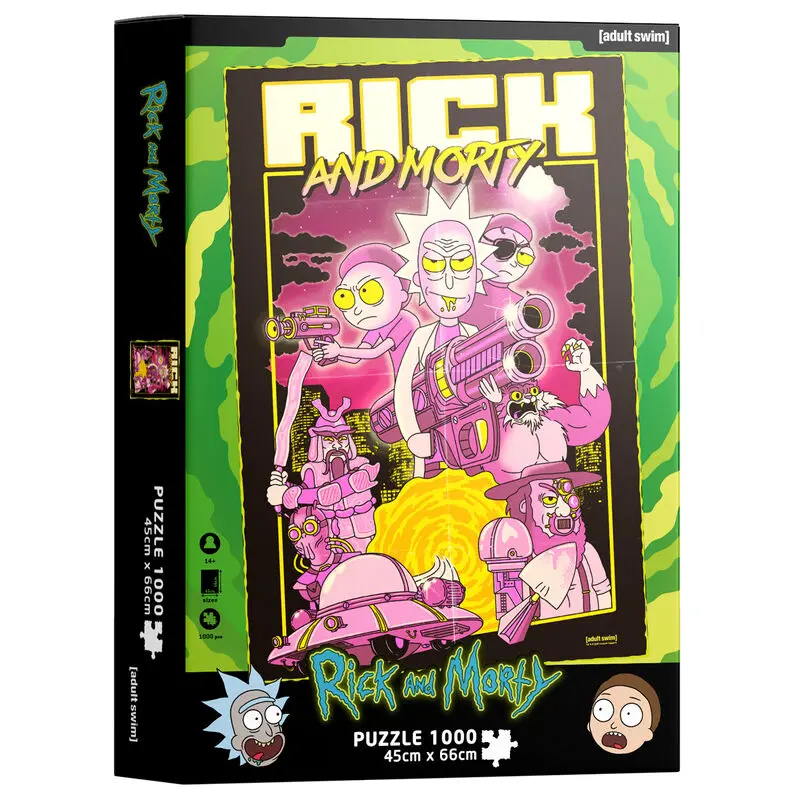 Rick & Morty Jigsaw Puzzle Retro Poster (1000 piese) poza produsului