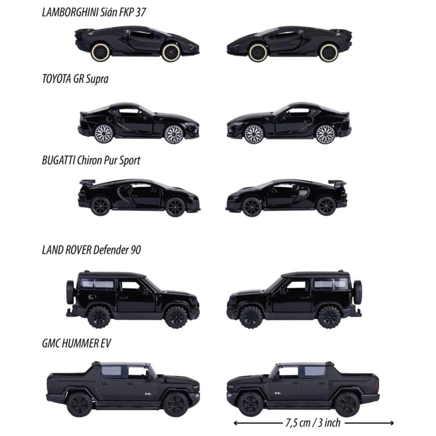 RIDE COOL Black Edition Pachet de 5 mașinuțe în miniatură 1:64 poza produsului