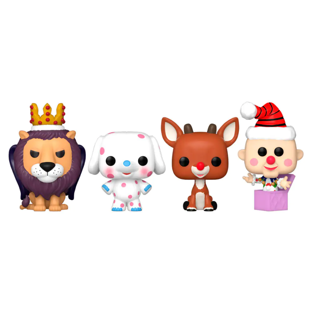 Rudolph Holiday 2024 Brelocuri Funko POP! de buzunar din vinil Set de 4 Bucăți Cutie de sărbători tip pom 4 cm poza produsului