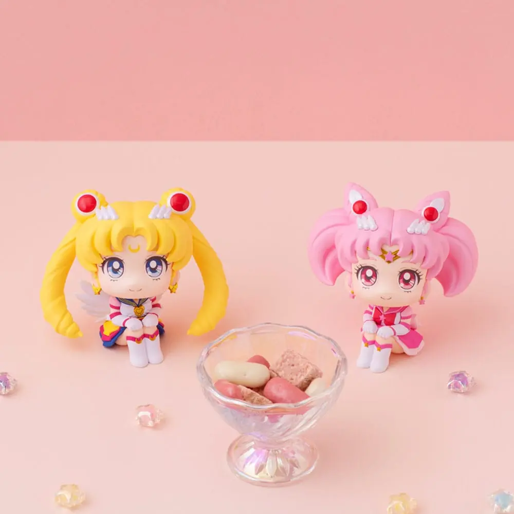 Sailor Moon Cosmos The Movie Look Look Up statui PVC Eternal Sailor Moon & Eternal Sailor Chibi Moon LTD Ver. 11 cm poza produsului