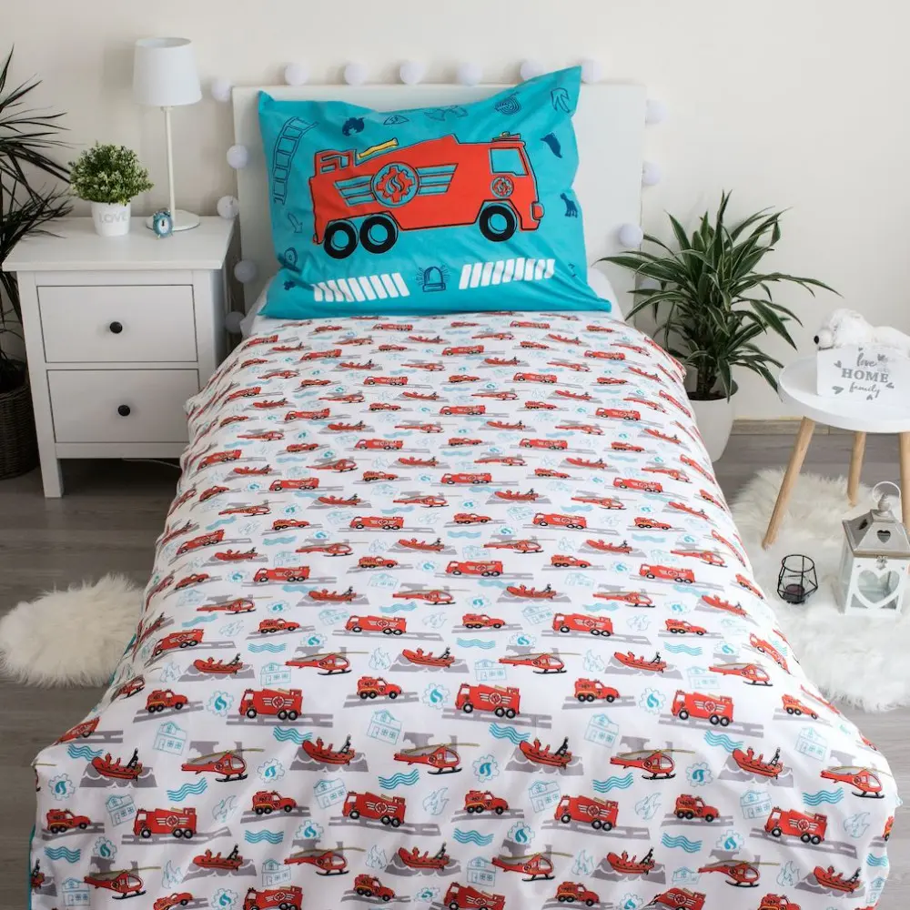 Fireman Sam Set Husa Pilota 140x200cm, Fata de Perna 70x90cm poza produsului