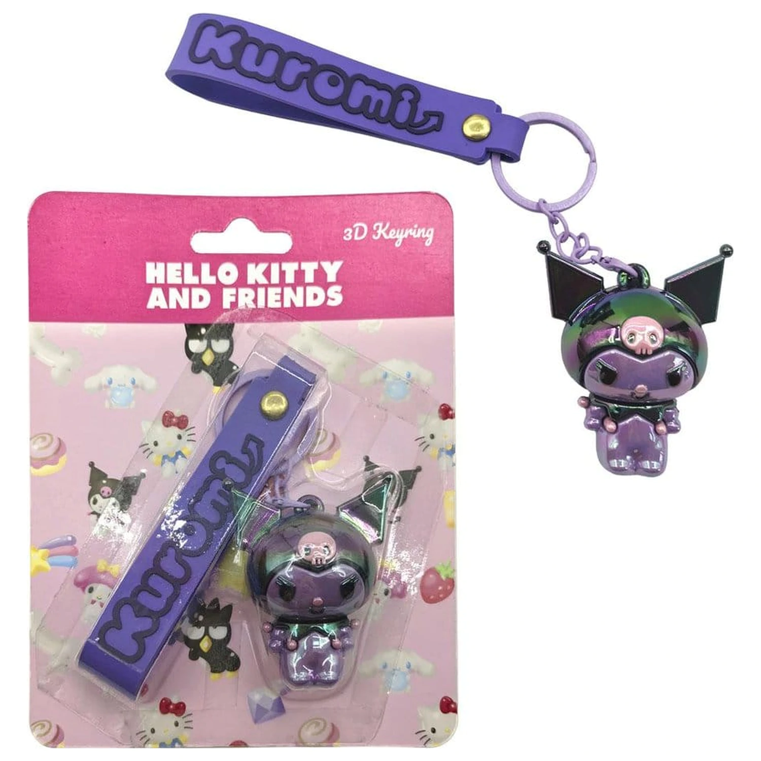 Breloc 3D Sanrio Hello Kitty Kuromi poza produsului