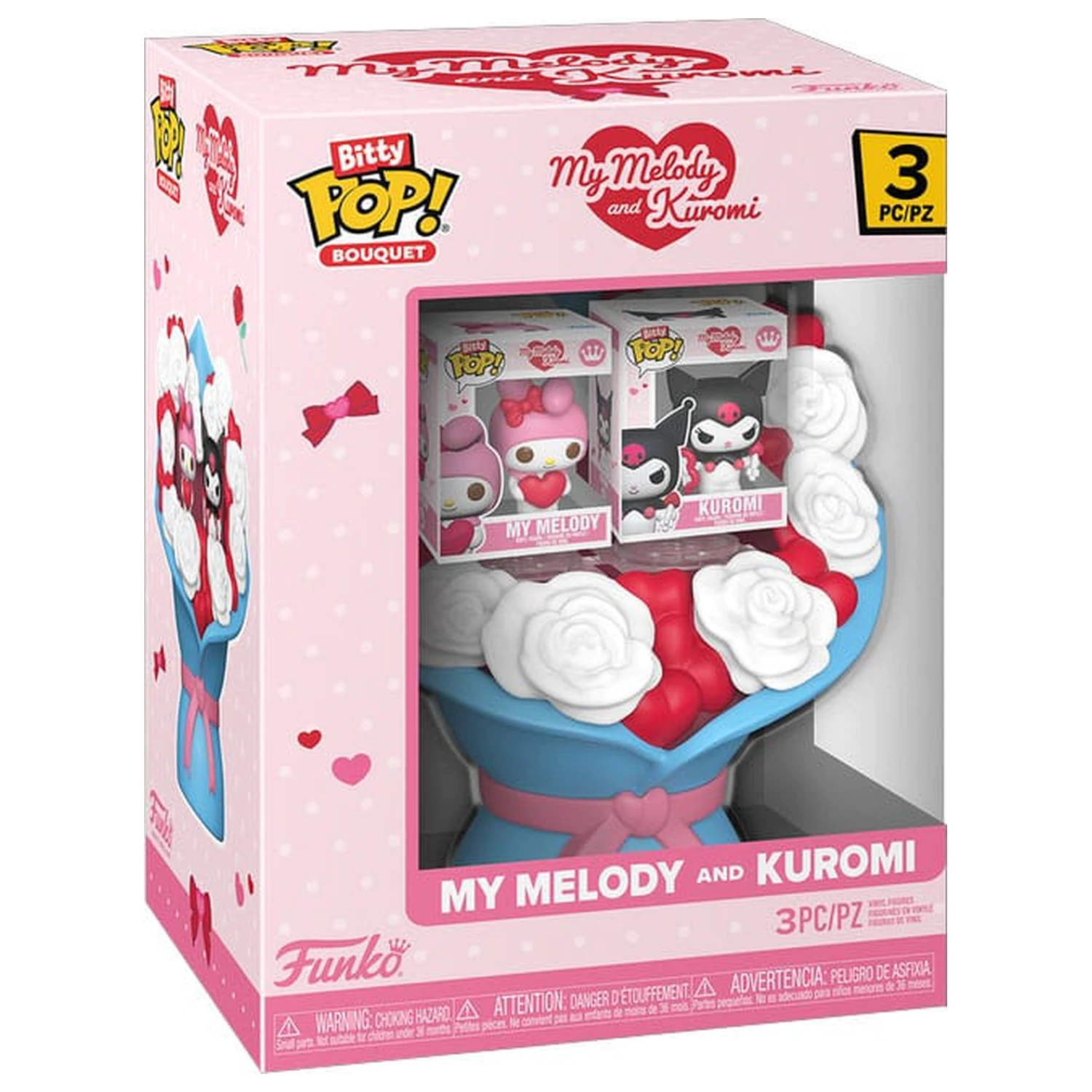 Sanrio Bitty Funko POP! Bouquet Figurina de vinil Pachet 2 My Melody & Kuromi (Valentine) poza produsului