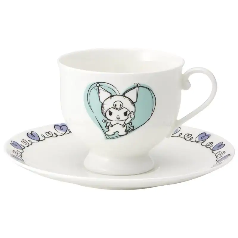Sanrio Bone China Cană & Farfurie Set Kuromi poza produsului