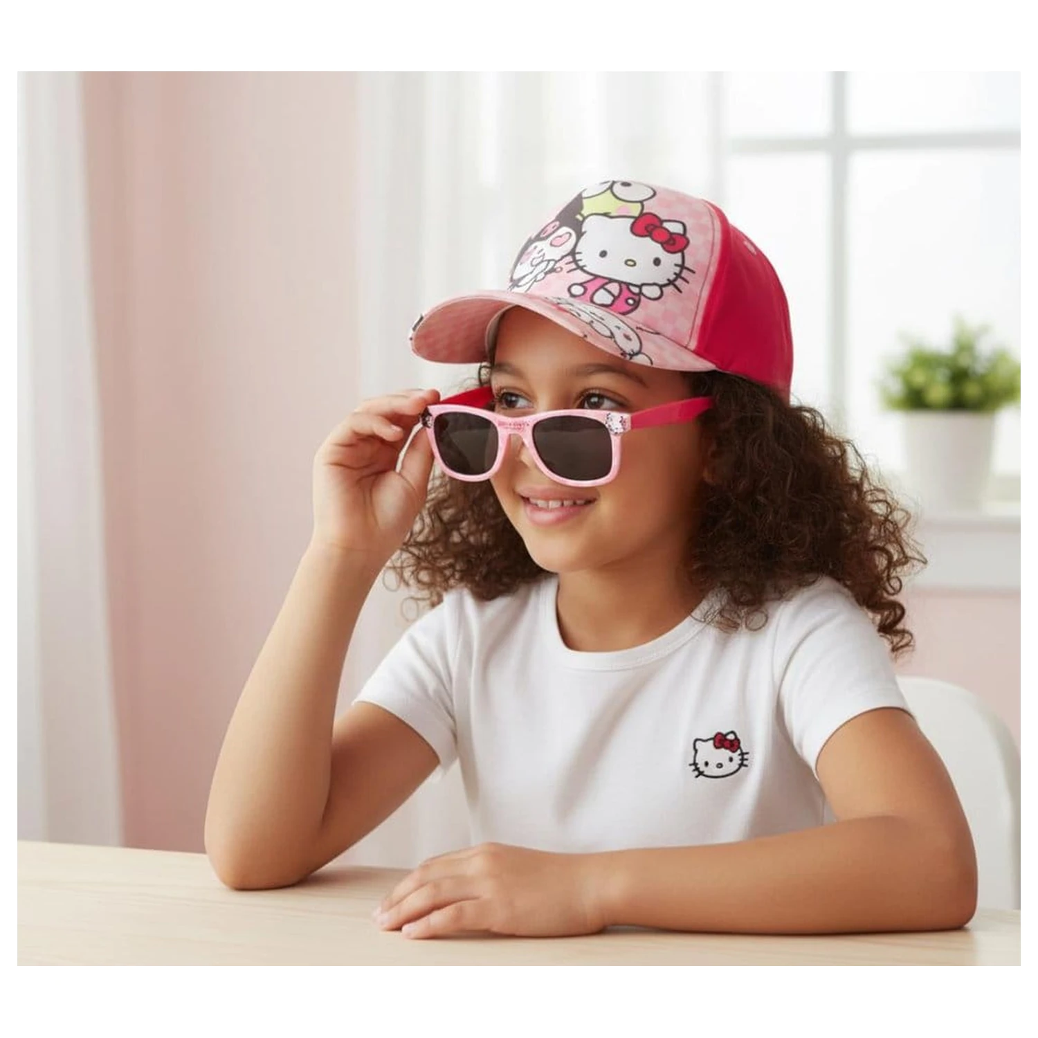 Sanrio Set de sapca si ochelari de soare Hello Kitty B 53 cm poza produsului