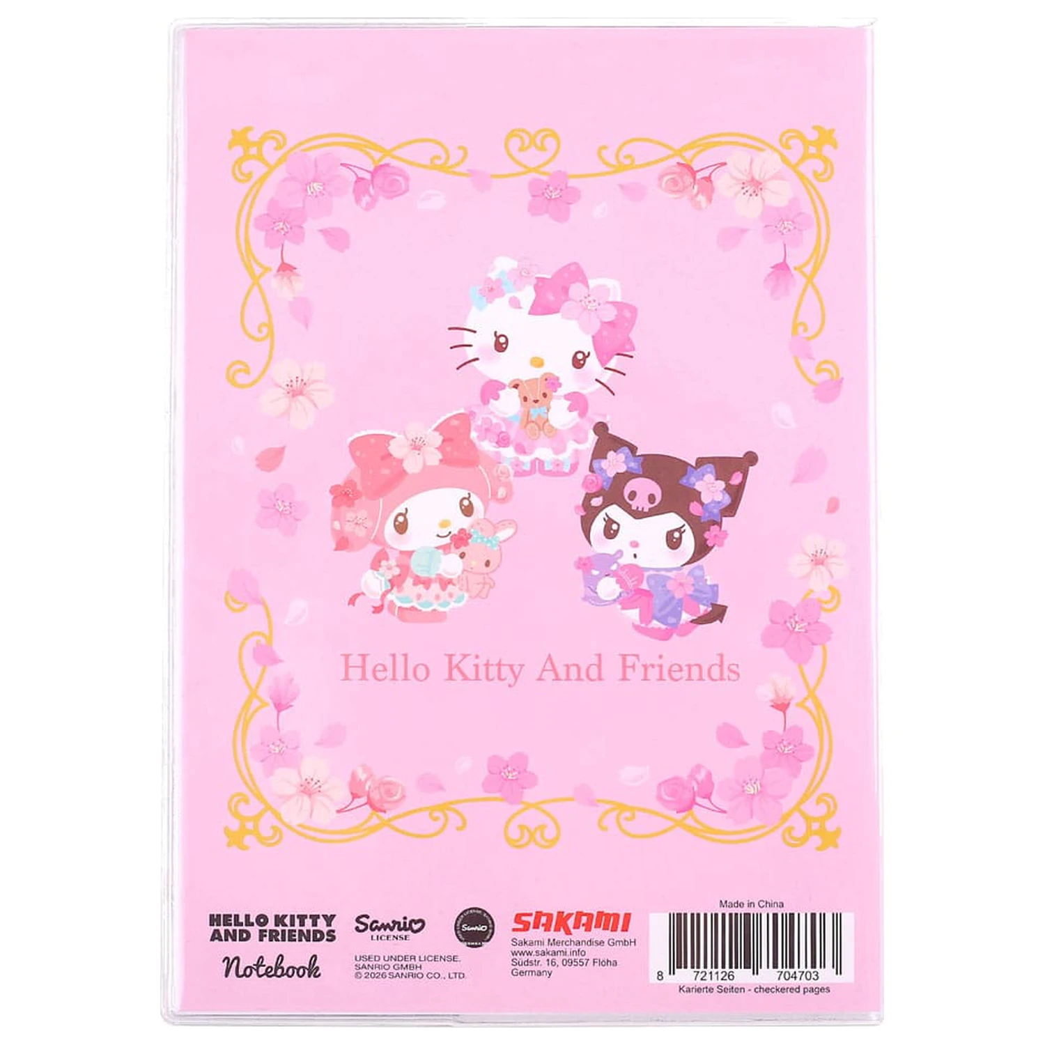 Sanrio Notebook Hello Kitty & Friends Sakura Series Holographic Checkered poza produsului