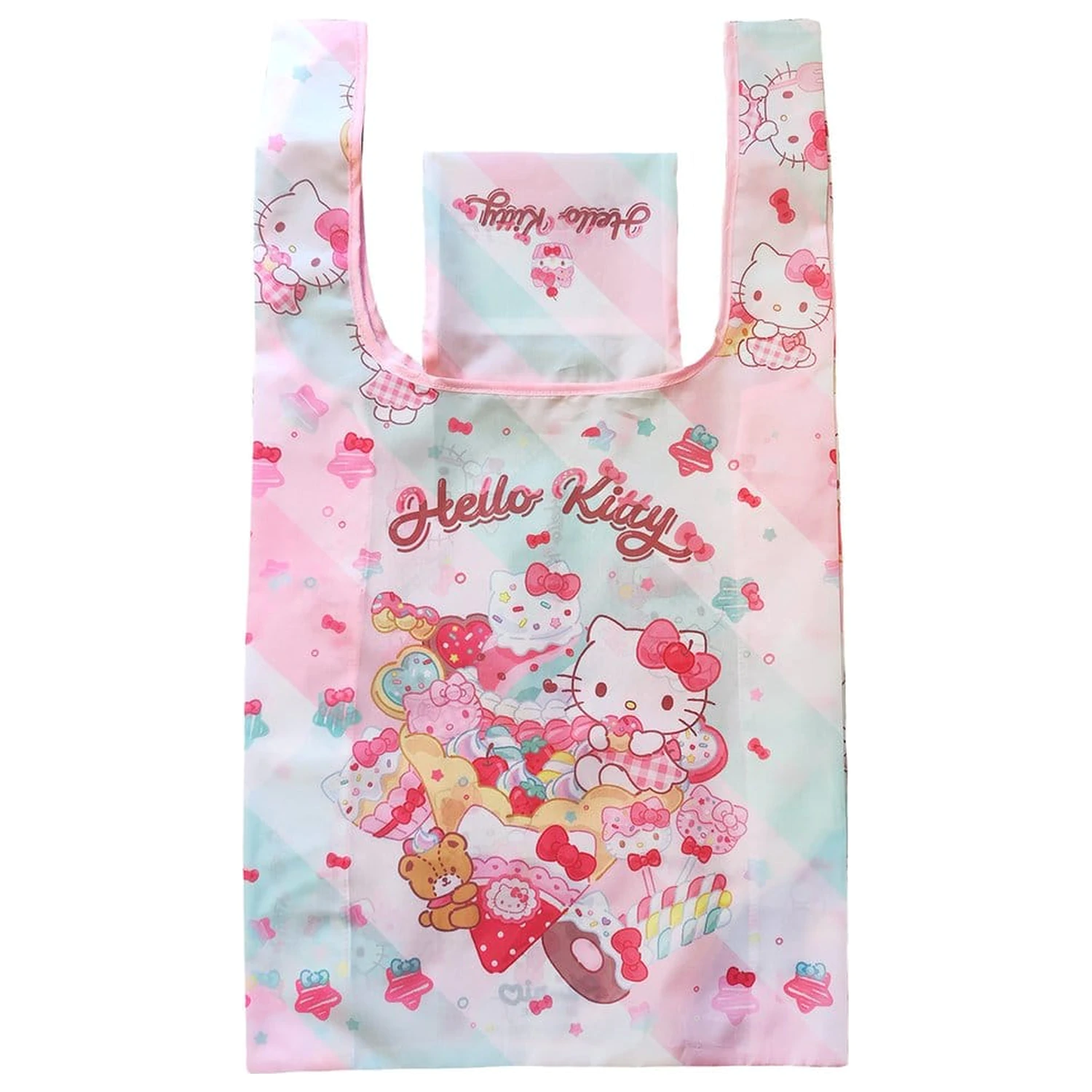 Sanrio Tote Bag Hello Kitty Snack And Sweet Pliabil poza produsului