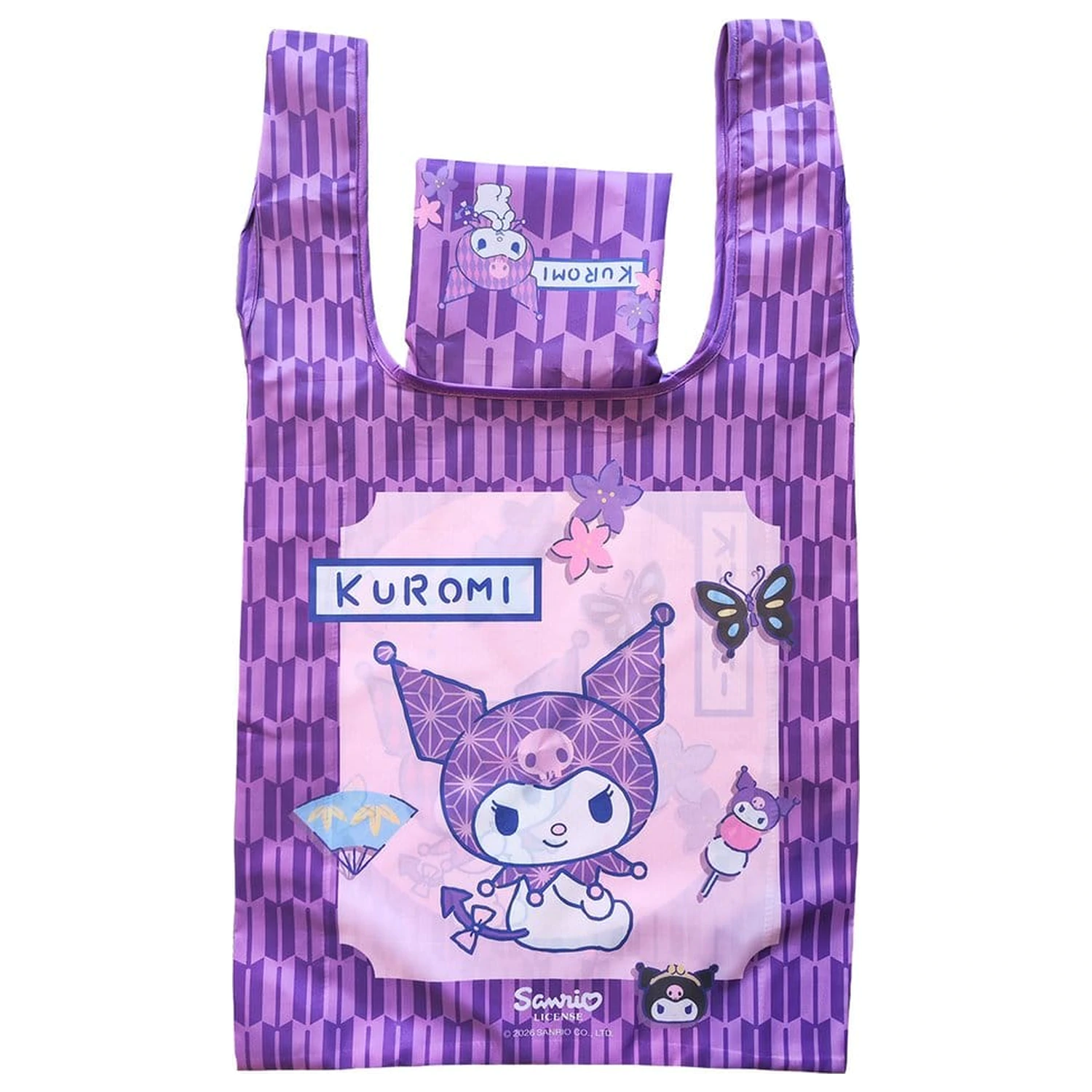 Sanrio Tote Bag Kuromi Geanta de mana japoneza pliabila poza produsului