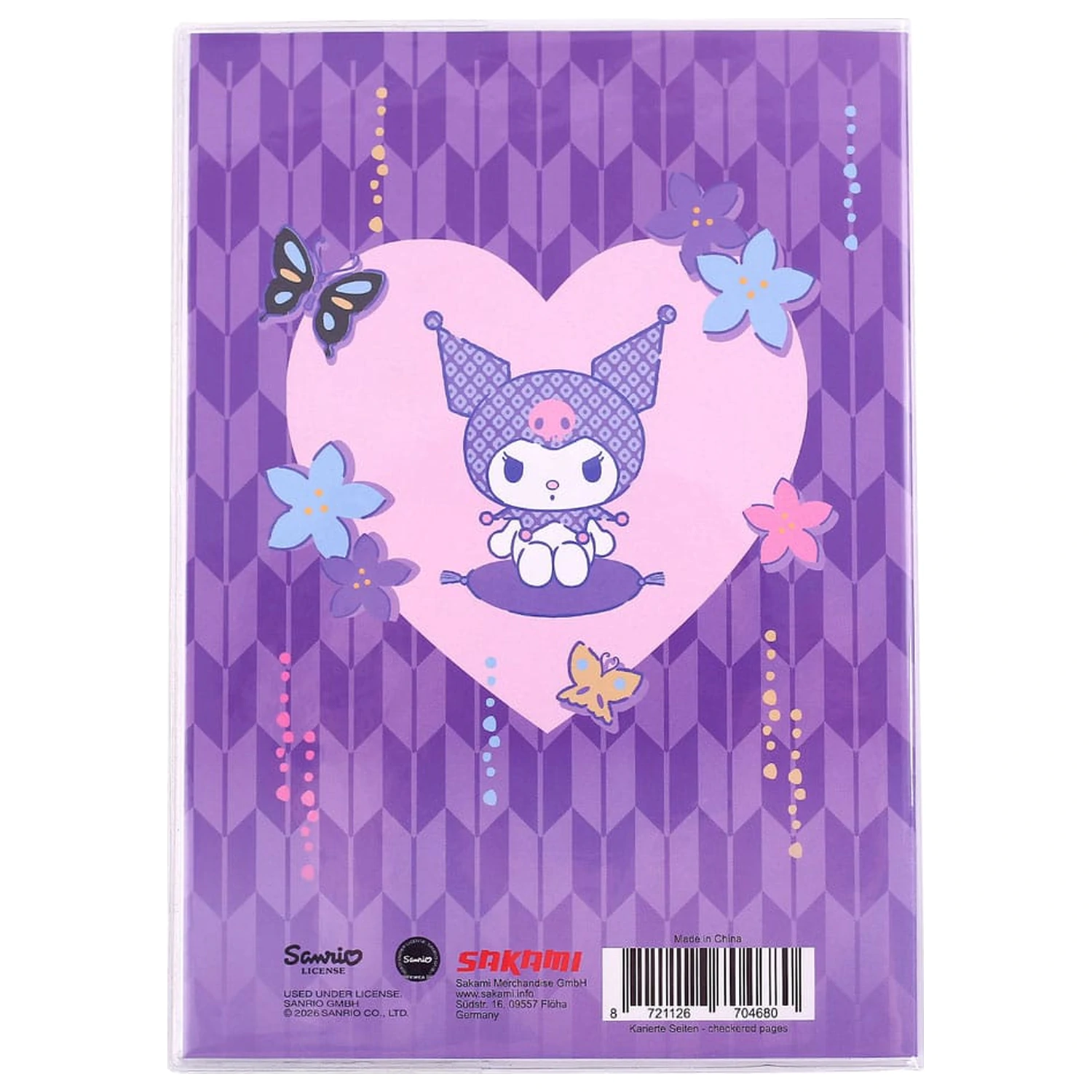 Sanrio Caiet Kuromi Japanese Holographic Checkered poza produsului