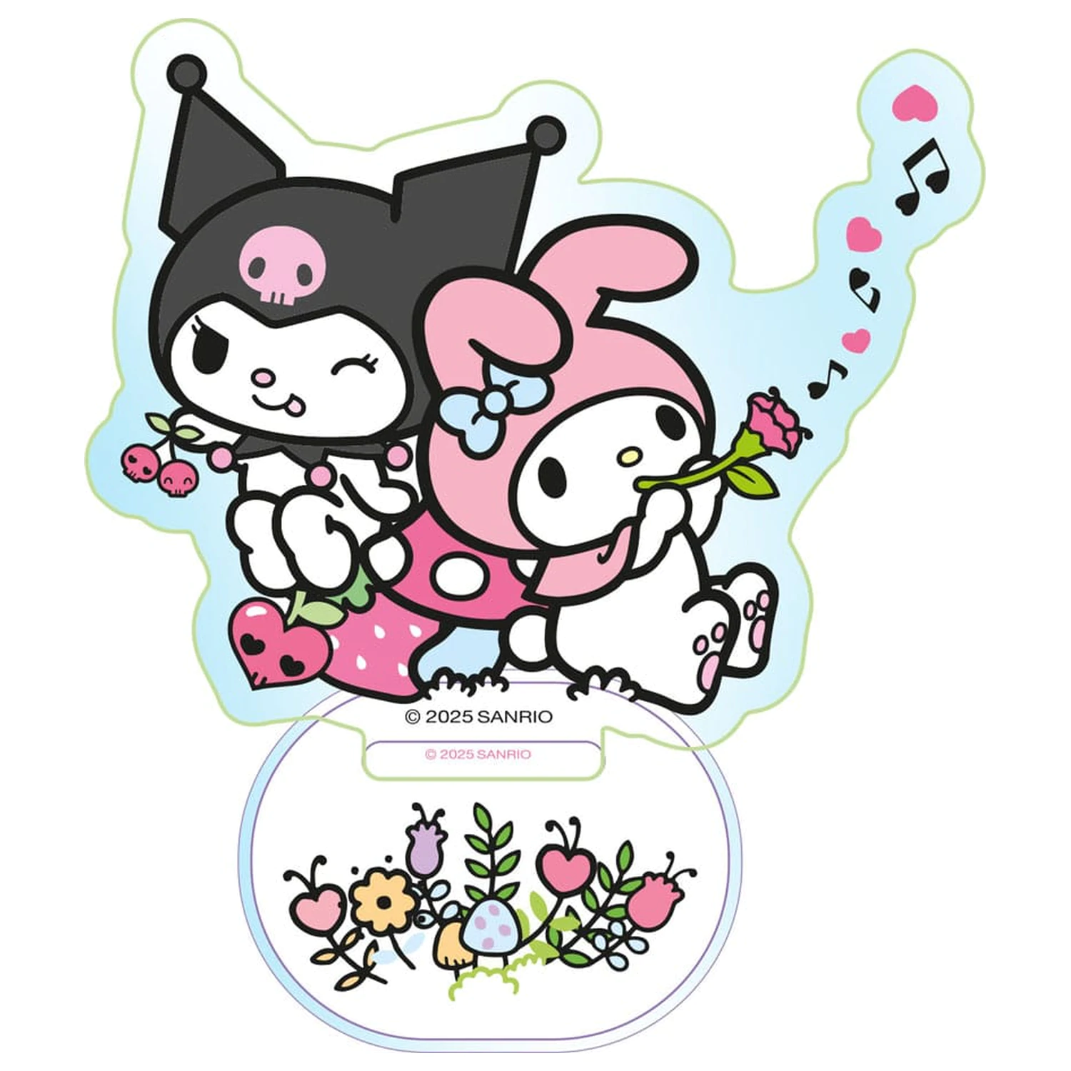 Sanrio Suport Acrilic Kuromi & My Melody Holographic 6 cm poza produsului