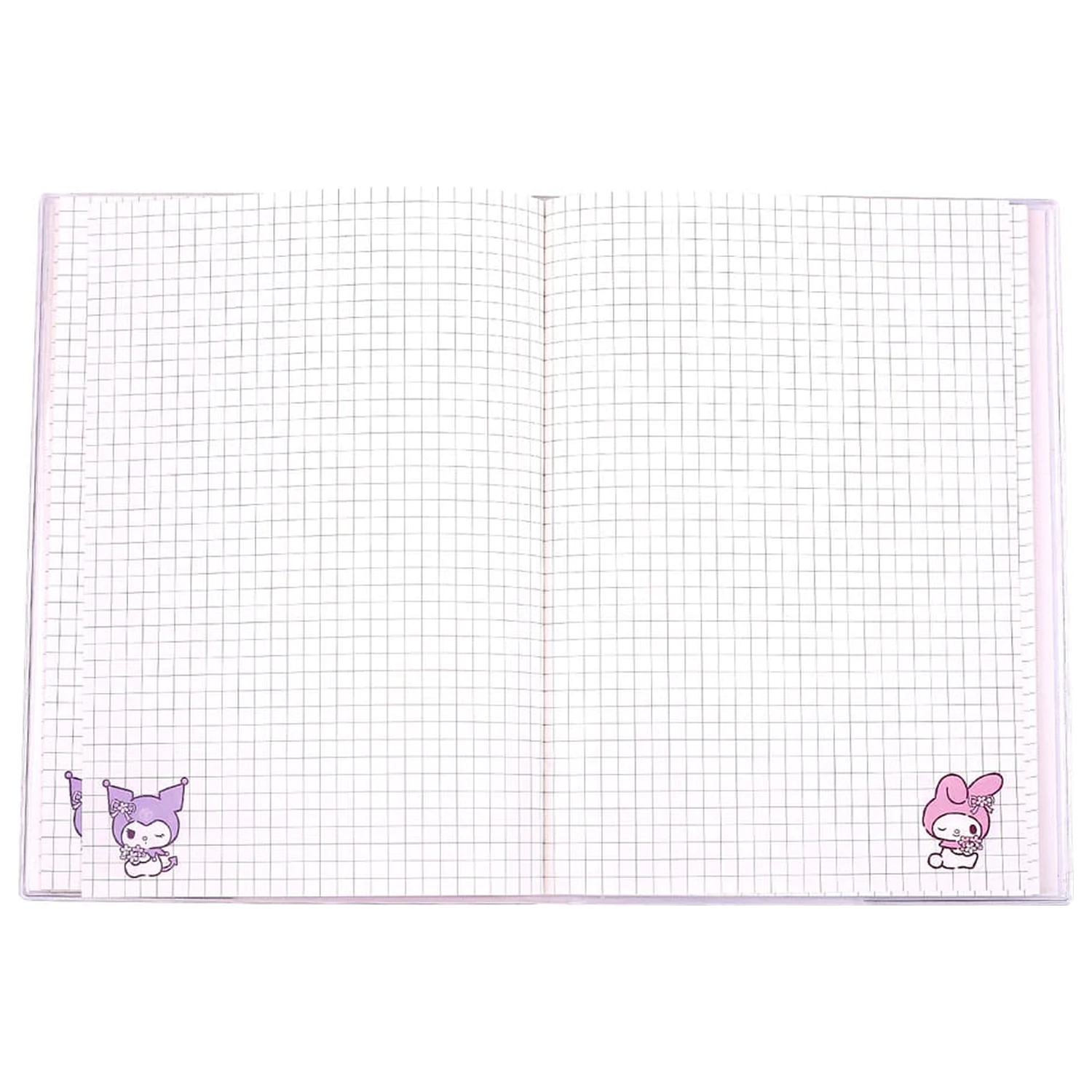 Sanrio Notebook Kuromi & My Melody Pastel Flower Holographic Checkered poza produsului