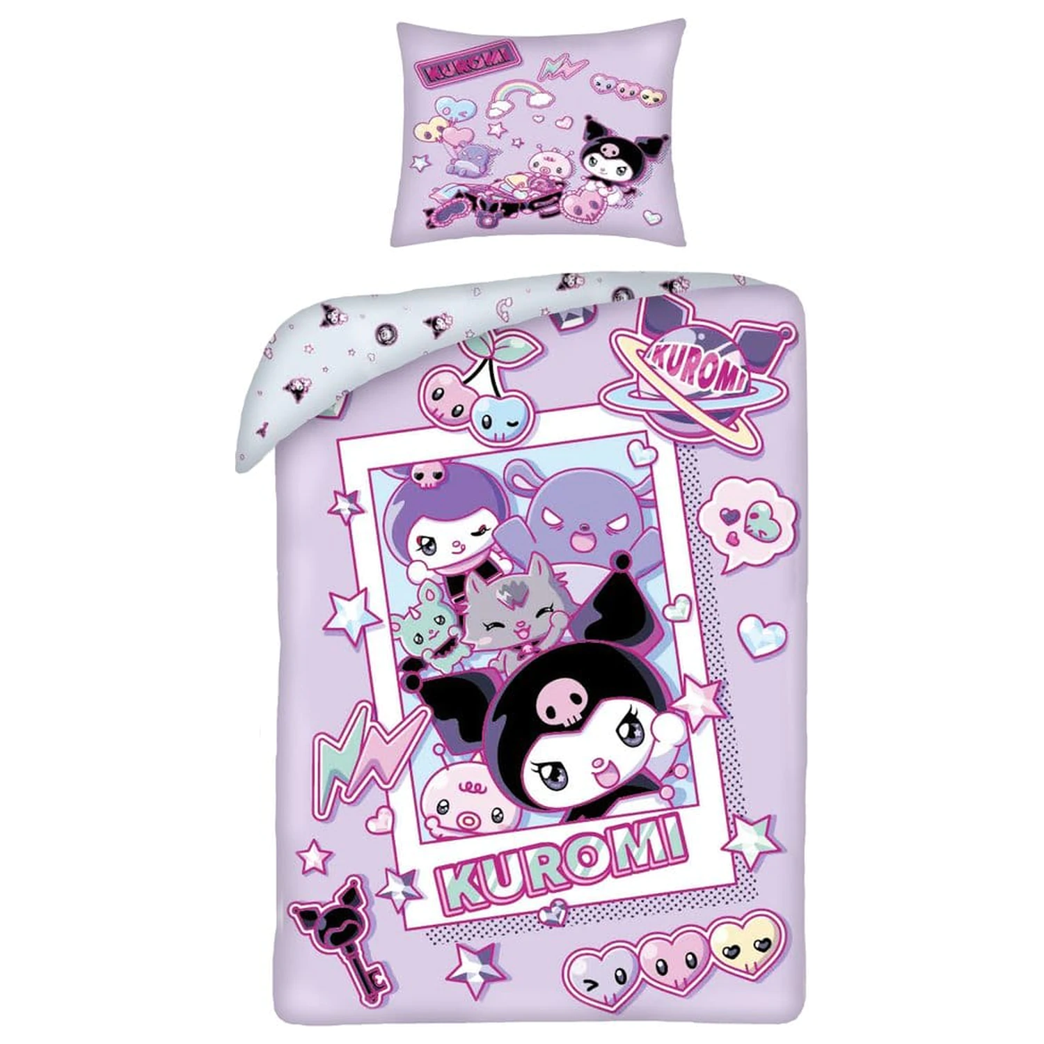 Sanrio Set de pilote Kuromi Ver. 2 140 x 200 cm / 70 x 90 cm poza produsului