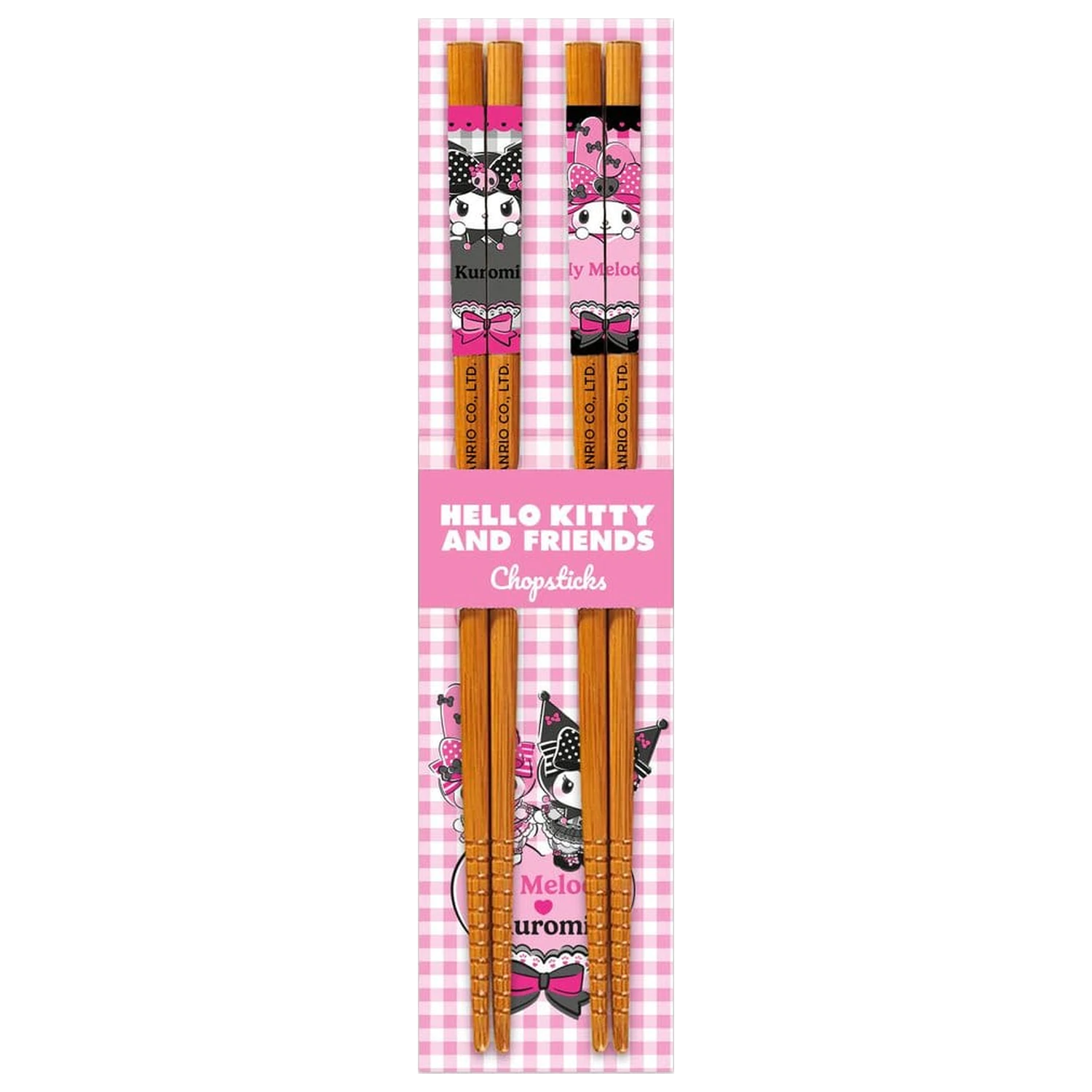 Sanrio Pink Black Party Series Chopsticks Hello Kitty Kimono poza produsului