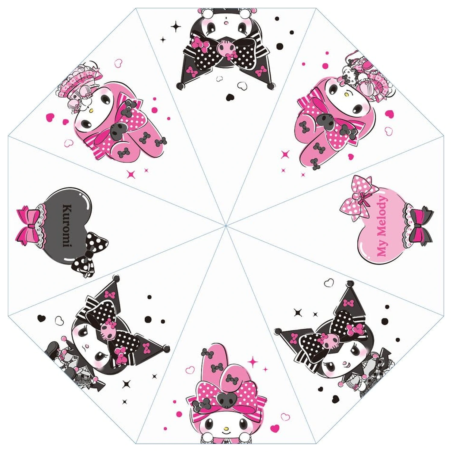 Sanrio Pink Black Party Series Umbrela Kuromi & My Melody Transparent poza produsului