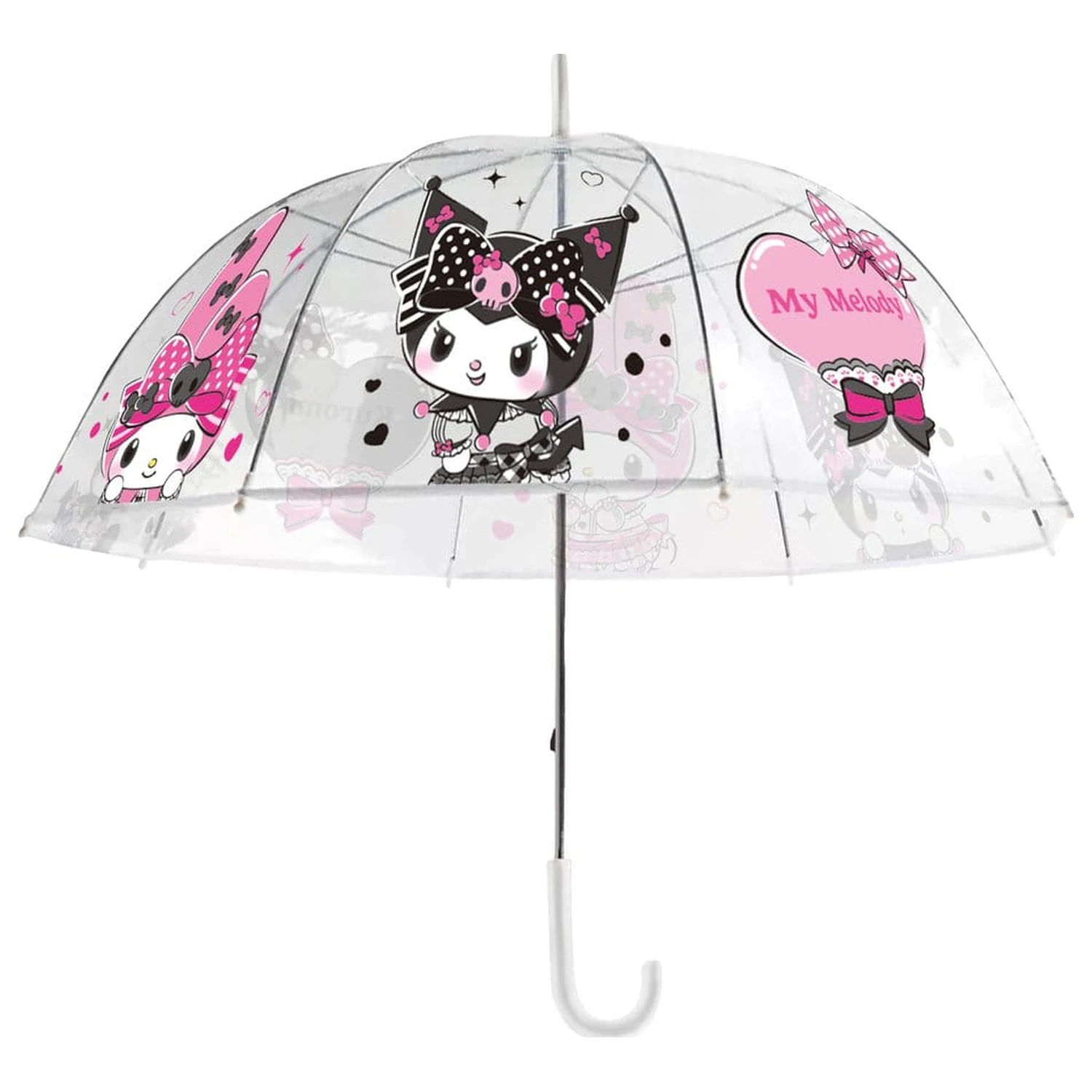 Sanrio Pink Black Party Series Umbrela Kuromi & My Melody Transparent poza produsului