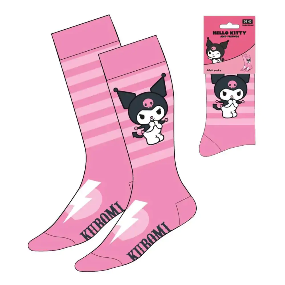 Sanrio Șosete Kuromi Pink Stripes 36-43 poza produsului