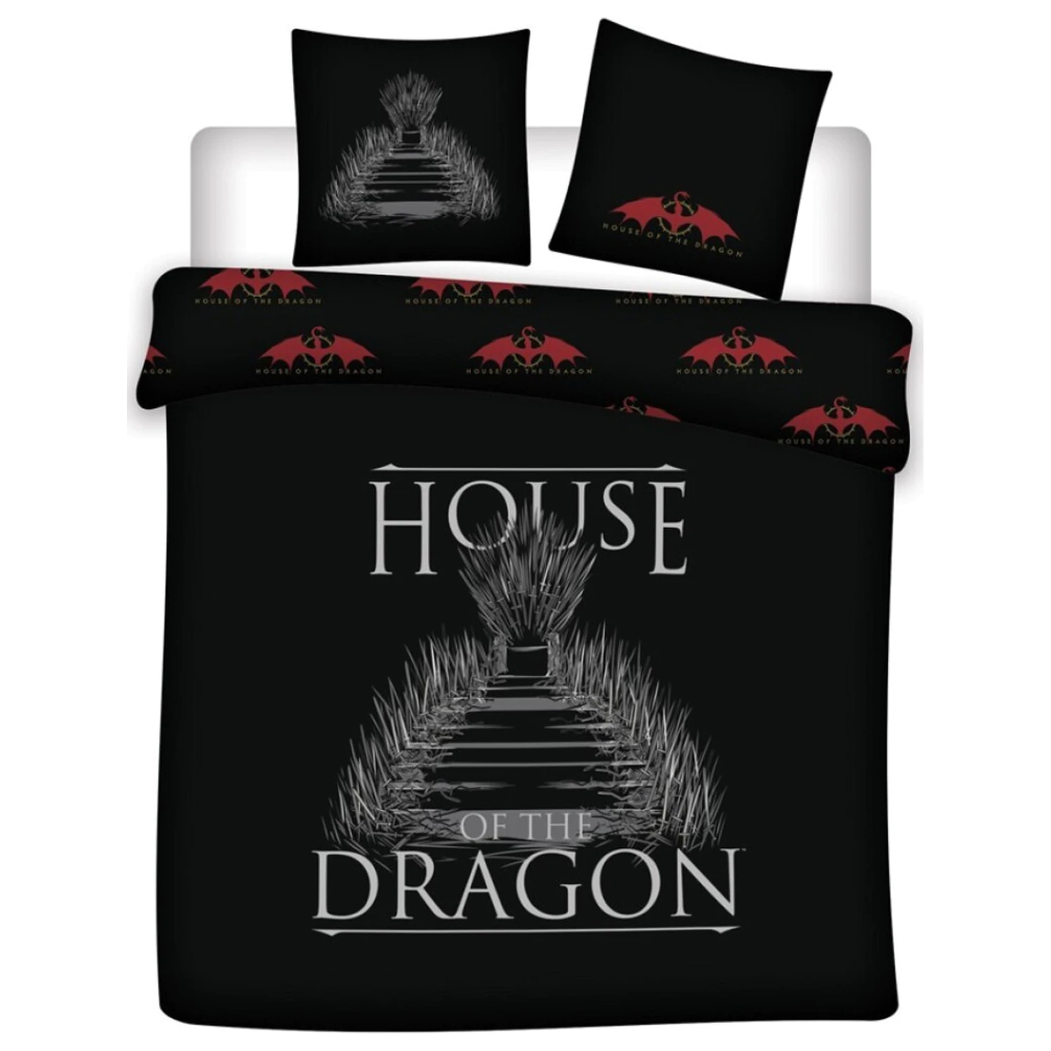 House of the Dragon Black Microfiber Double Husa de plapuma poza produsului