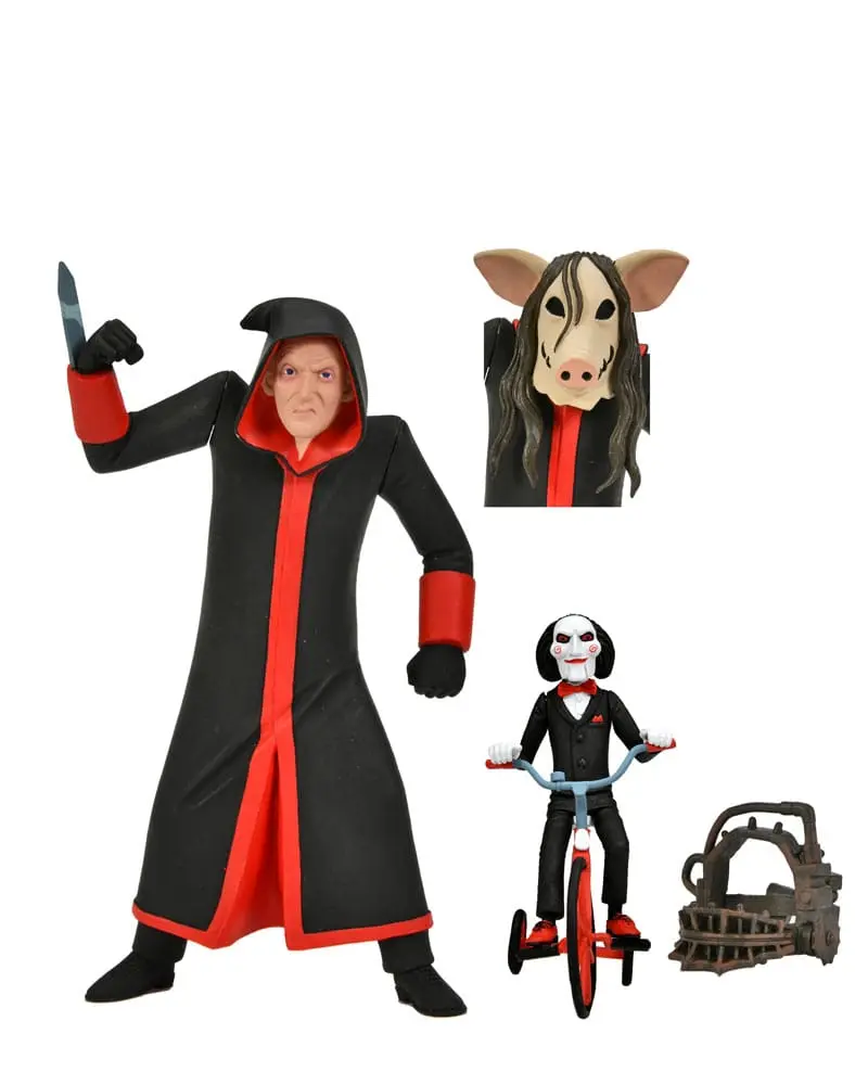 Figurină Saw Toony Terrors Jigsaw Killer & Billy Triciclu Set Ambalat 15 cm poza produsului