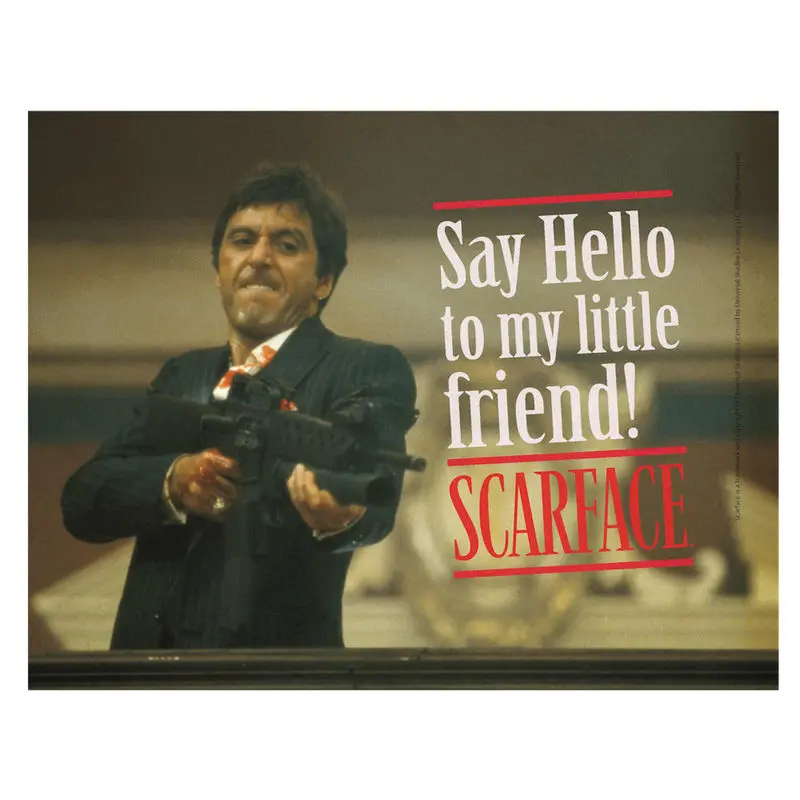Scarface Say Hello poster pe sticlă poza produsului