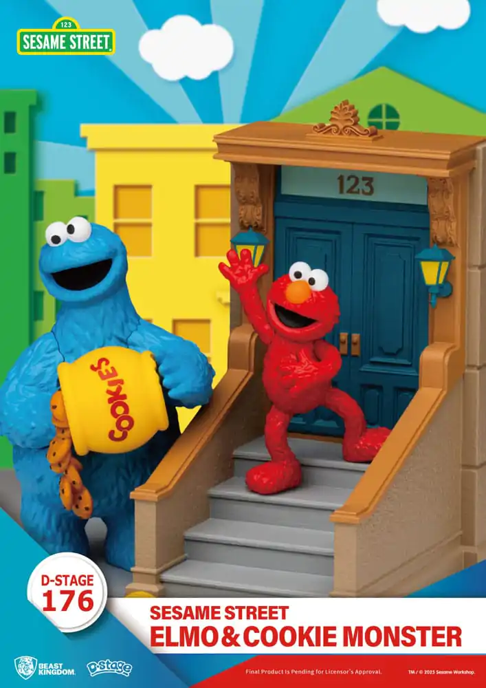 Sesame Street D-Stage Statuie PVC Elmo & Cookie Monster 11 cm poza produsului