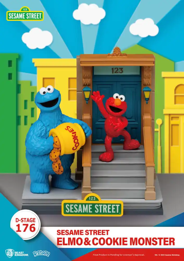 Sesame Street D-Stage Statuie PVC Elmo & Cookie Monster 11 cm poza produsului