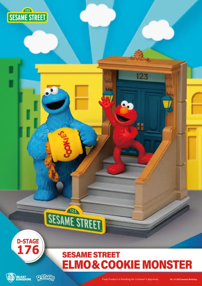 Sesame Street D-Stage Statuie PVC Elmo & Cookie Monster 11 cm poza produsului
