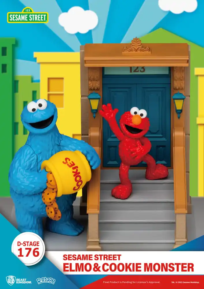 Sesame Street D-Stage Statuie PVC Elmo & Cookie Monster 11 cm poza produsului