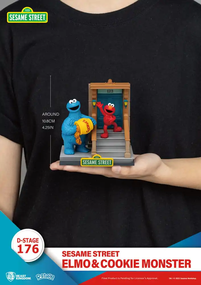 Sesame Street D-Stage Statuie PVC Elmo & Cookie Monster 11 cm poza produsului