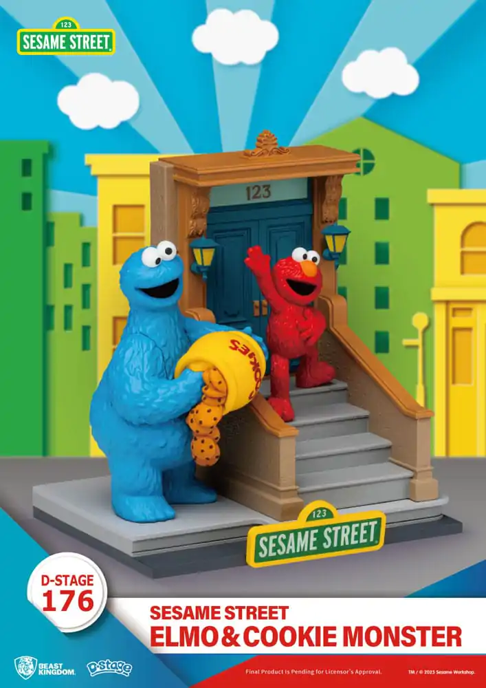 Sesame Street D-Stage Statuie PVC Elmo & Cookie Monster 11 cm poza produsului
