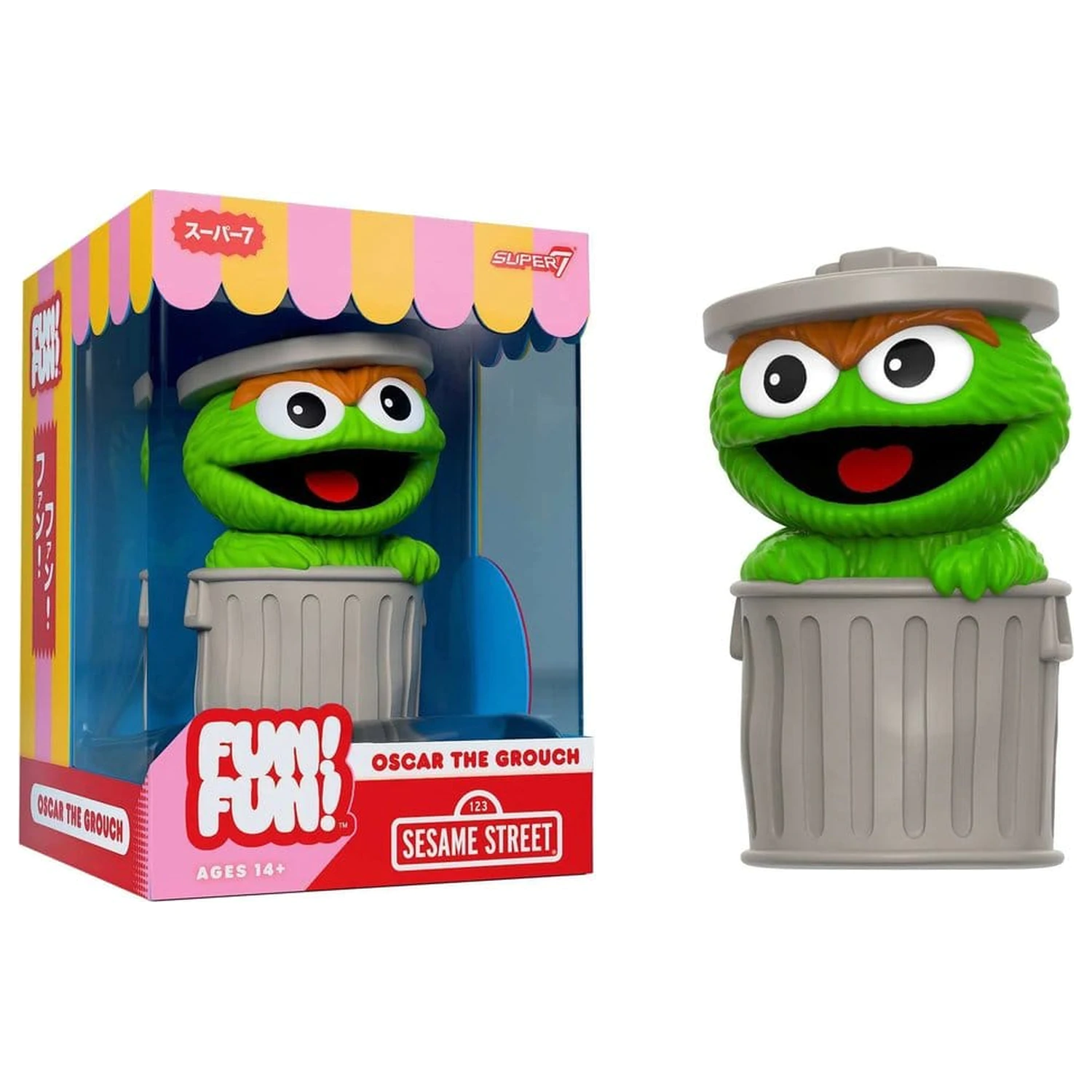 Sesame Street Fun! Fun! Figurina din vinil moale Wave 01 - Oscar the Grouch 18 cm poza produsului