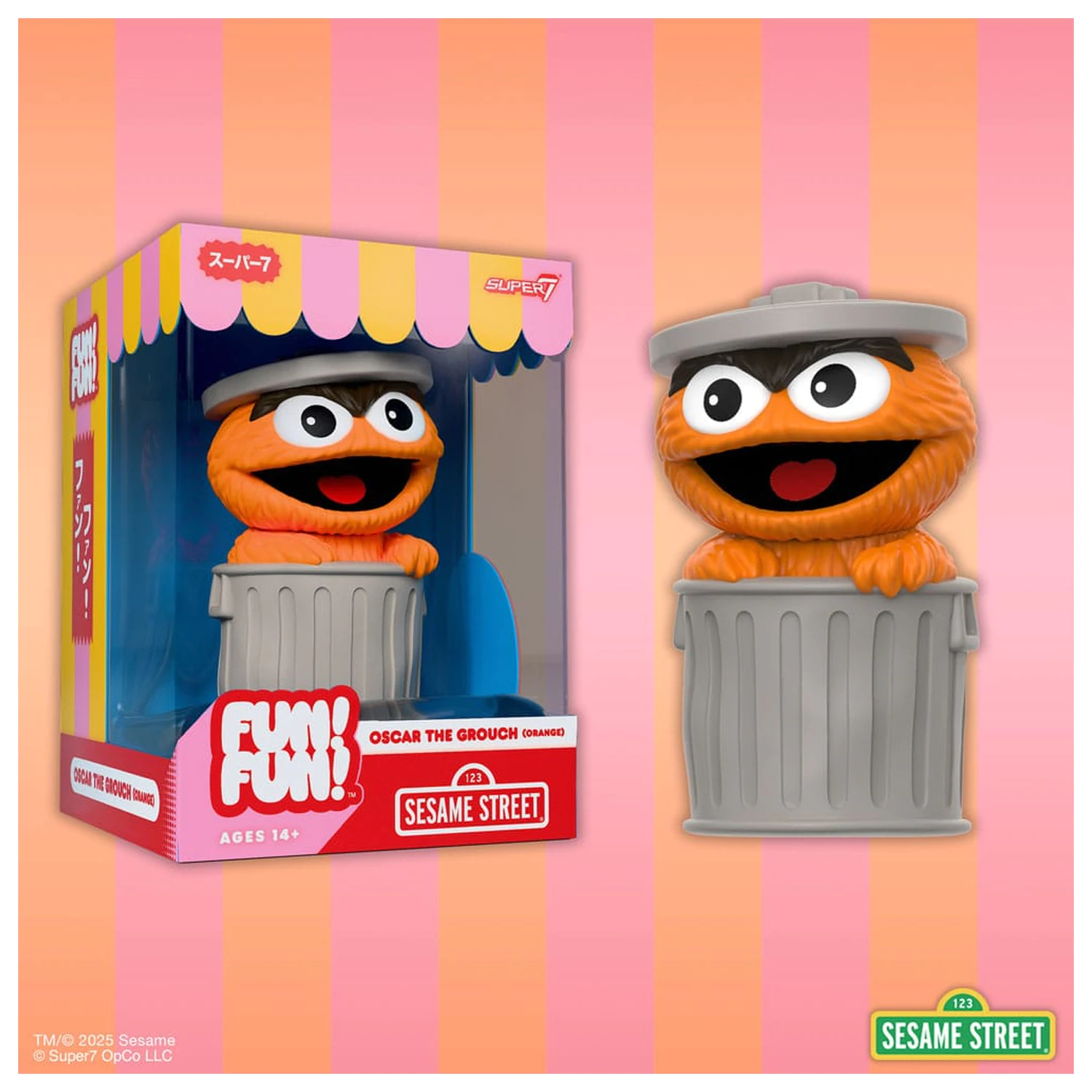 Sesame Street FUN! FUN! Figura de vinil Oscar the Grouch (Orange) 13 cm poza produsului