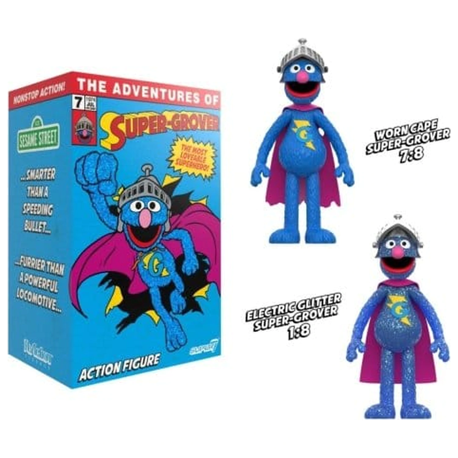 Sesame Street ReAction Figurina de actiune Super Grover (W/Chase) poza produsului