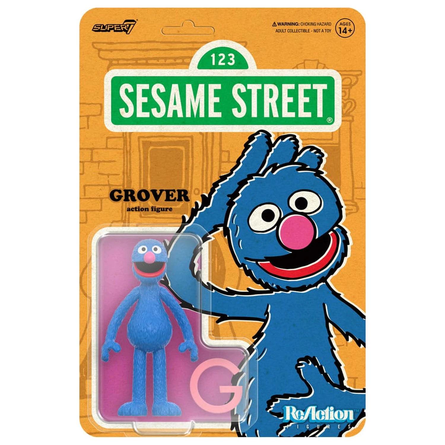 Sesame Street ReAction figurina de acțiune Wave 05 Grover 10 cm poza produsului