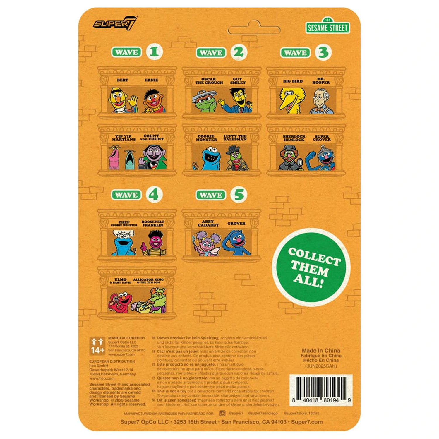 Sesame Street ReAction figurina de acțiune Wave 05 Grover 10 cm poza produsului