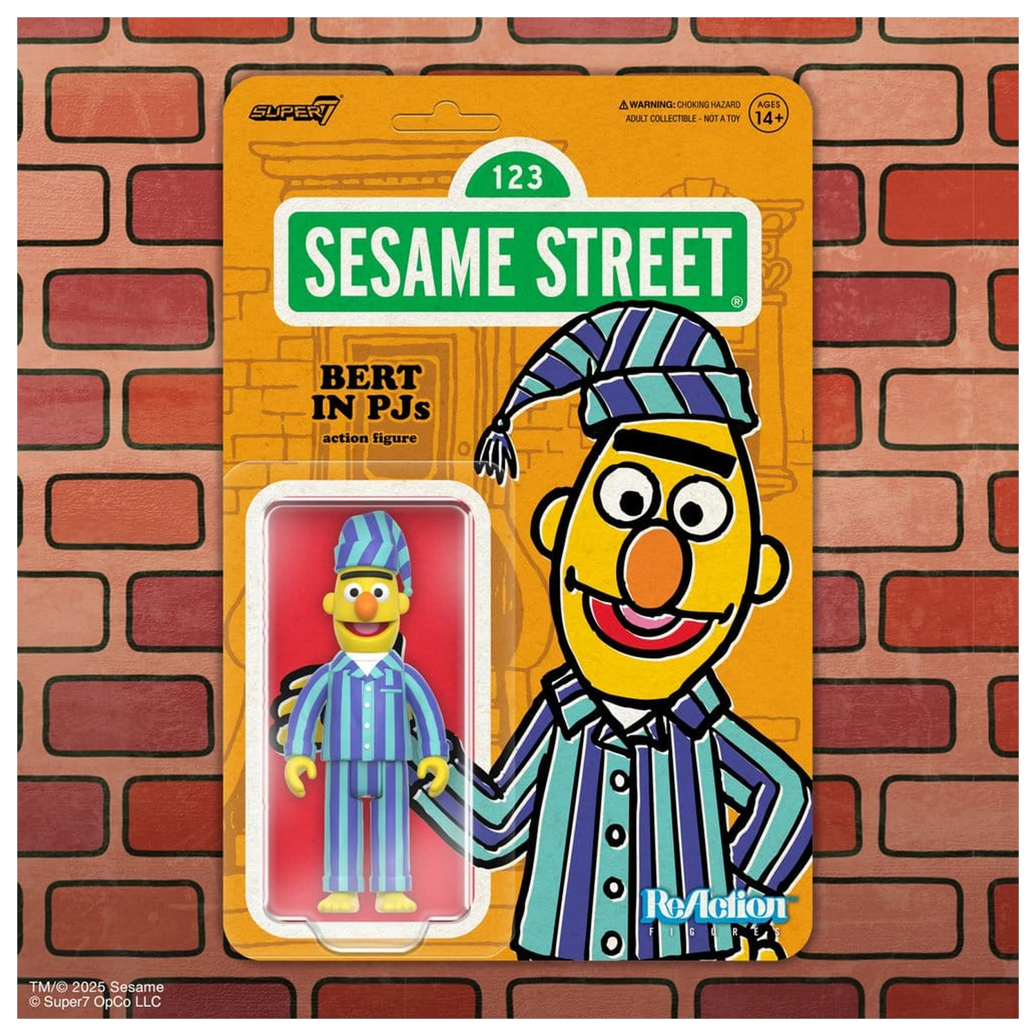 Sesame Street ReAction figurina de acțiune Wave 06 Bert (PJ) 10 cm poza produsului