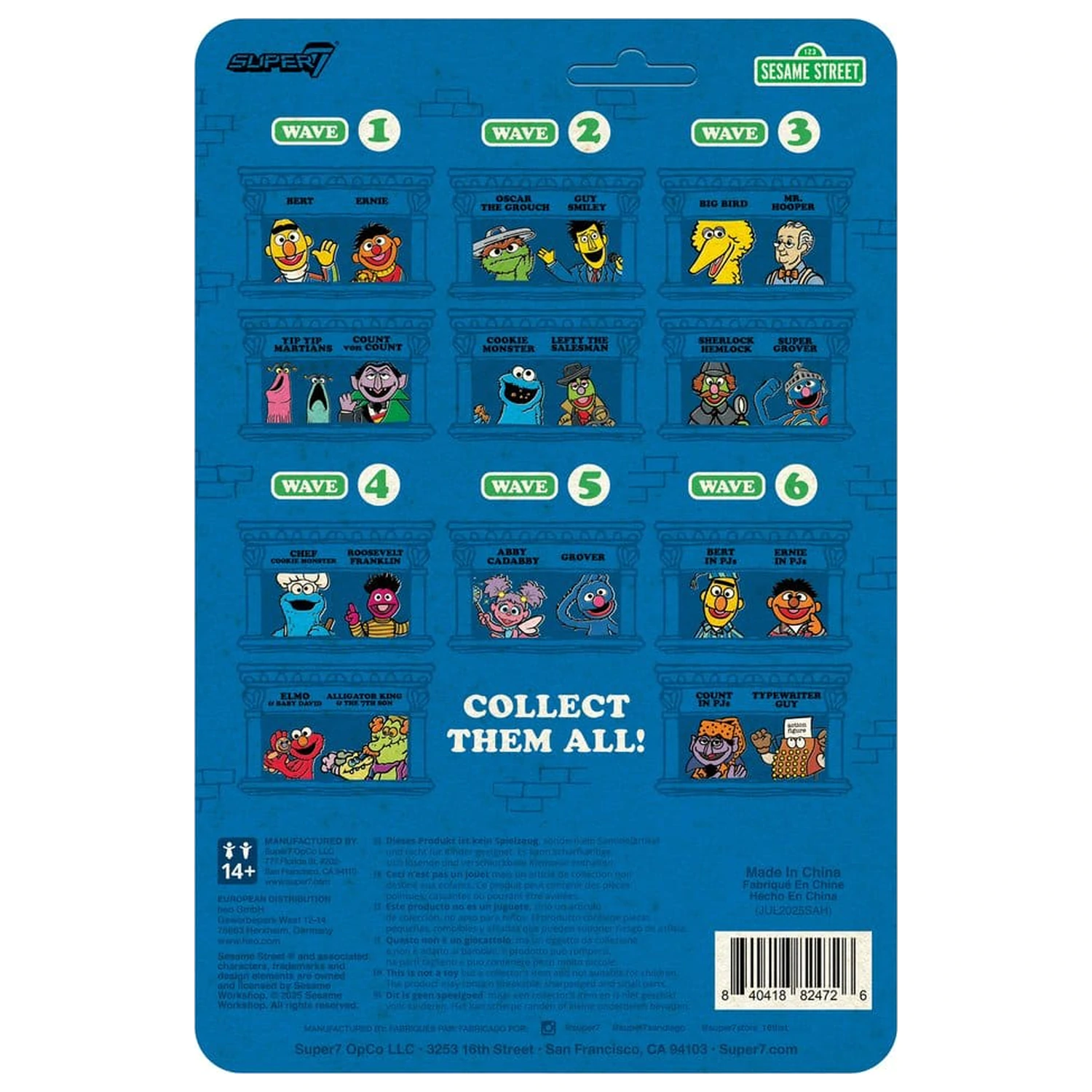 Sesame Street ReAction figurina de actiune Wave 06 Count Von Count (PJs) 10 cm poza produsului