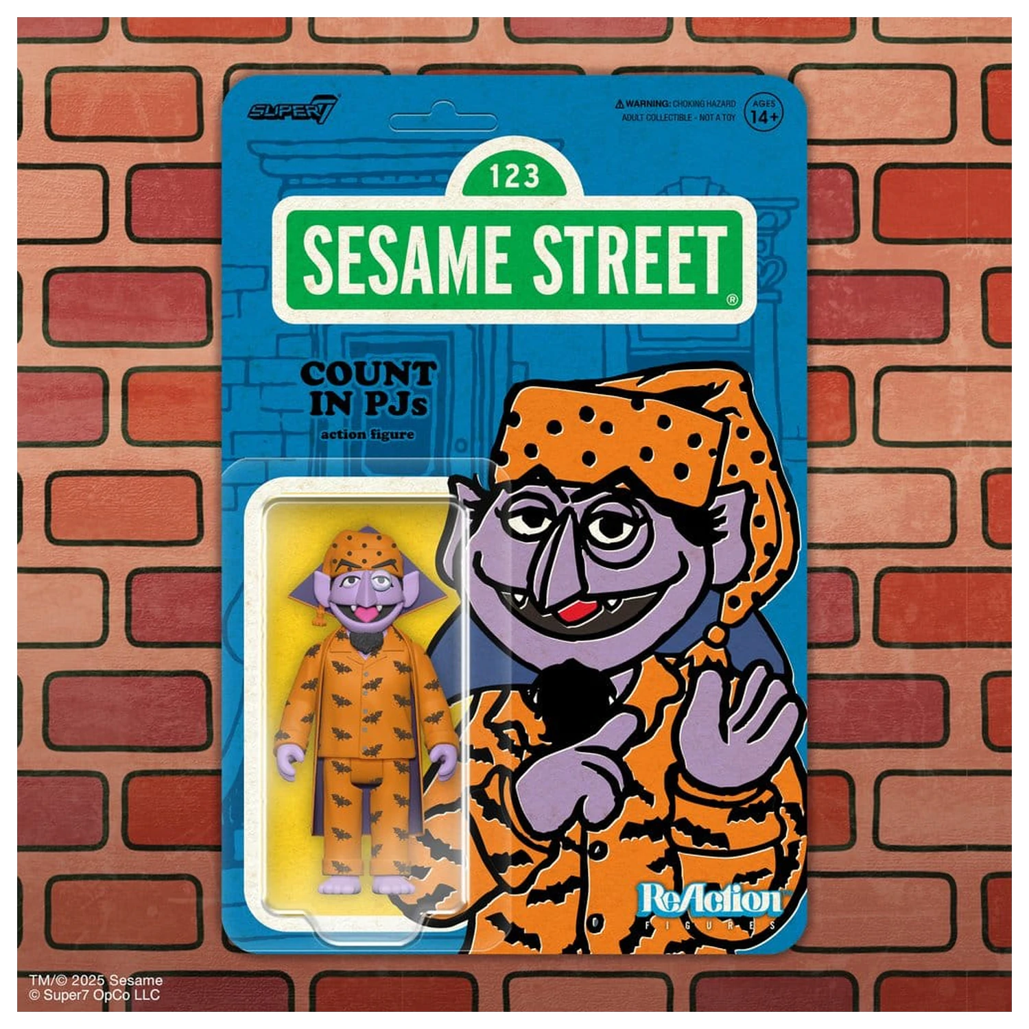 Sesame Street ReAction figurina de actiune Wave 06 Count Von Count (PJs) 10 cm poza produsului