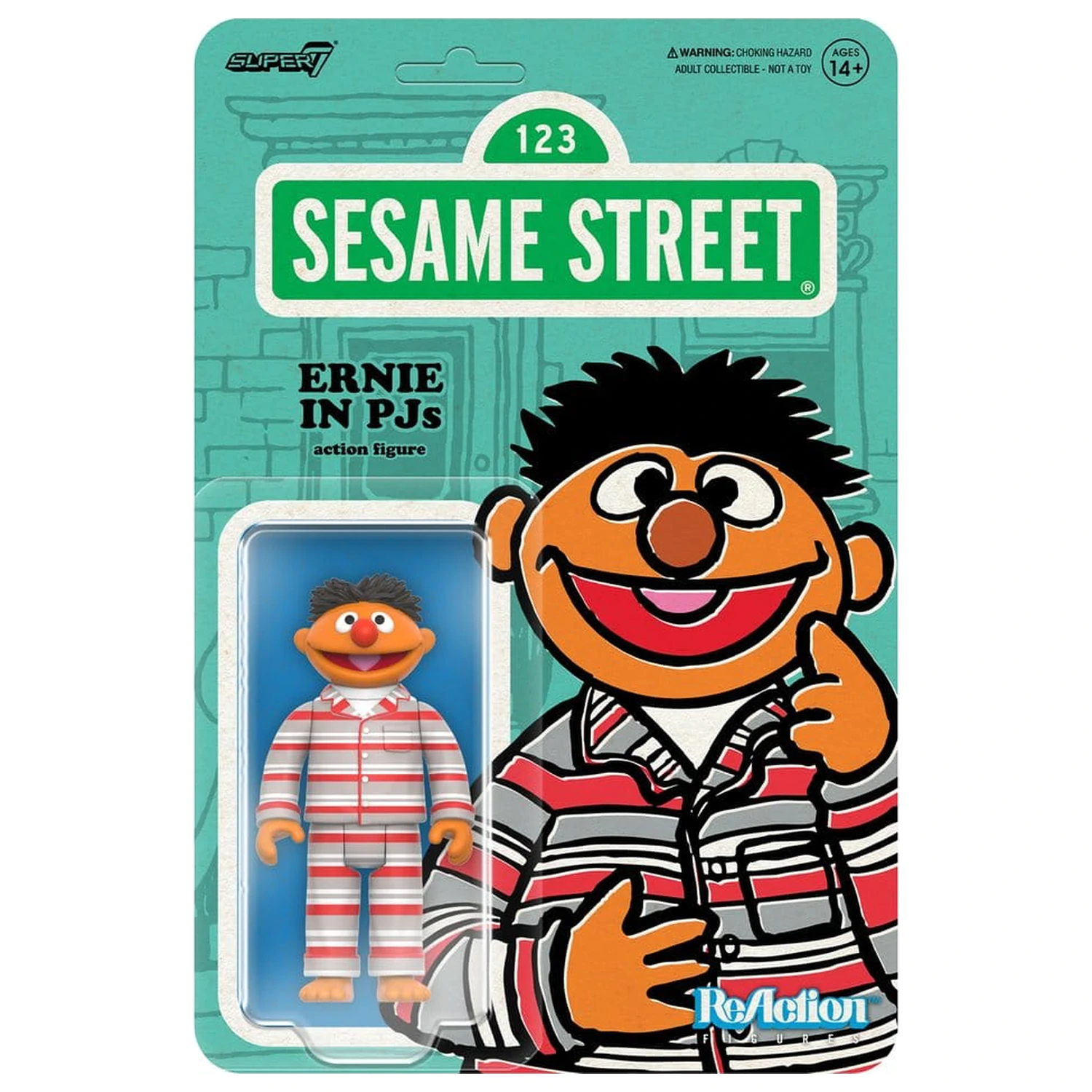 Sesame Street ReAction figurina de actiune Wave 06 Ernie (PJs) 10 cm poza produsului