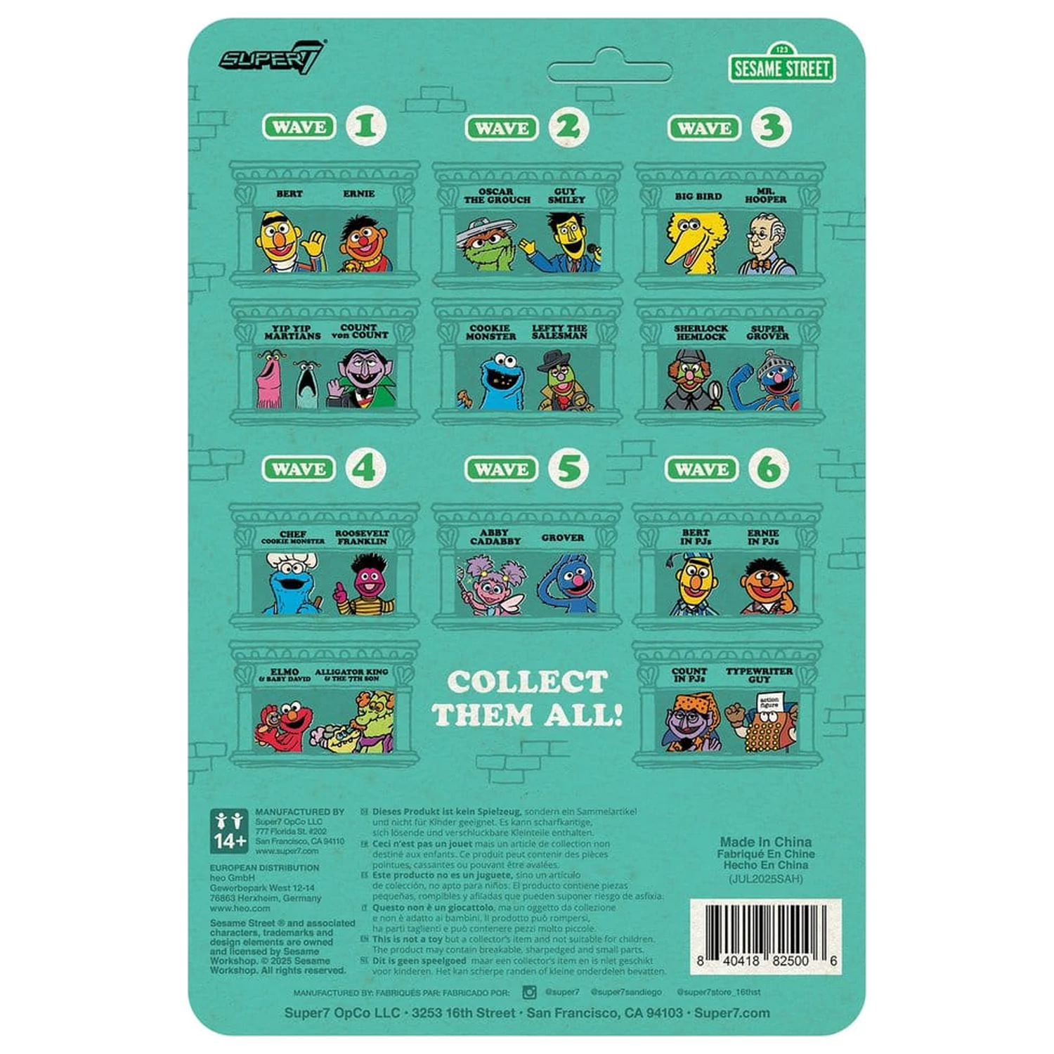 Sesame Street ReAction figurina de actiune Wave 06 Ernie (PJs) 10 cm poza produsului