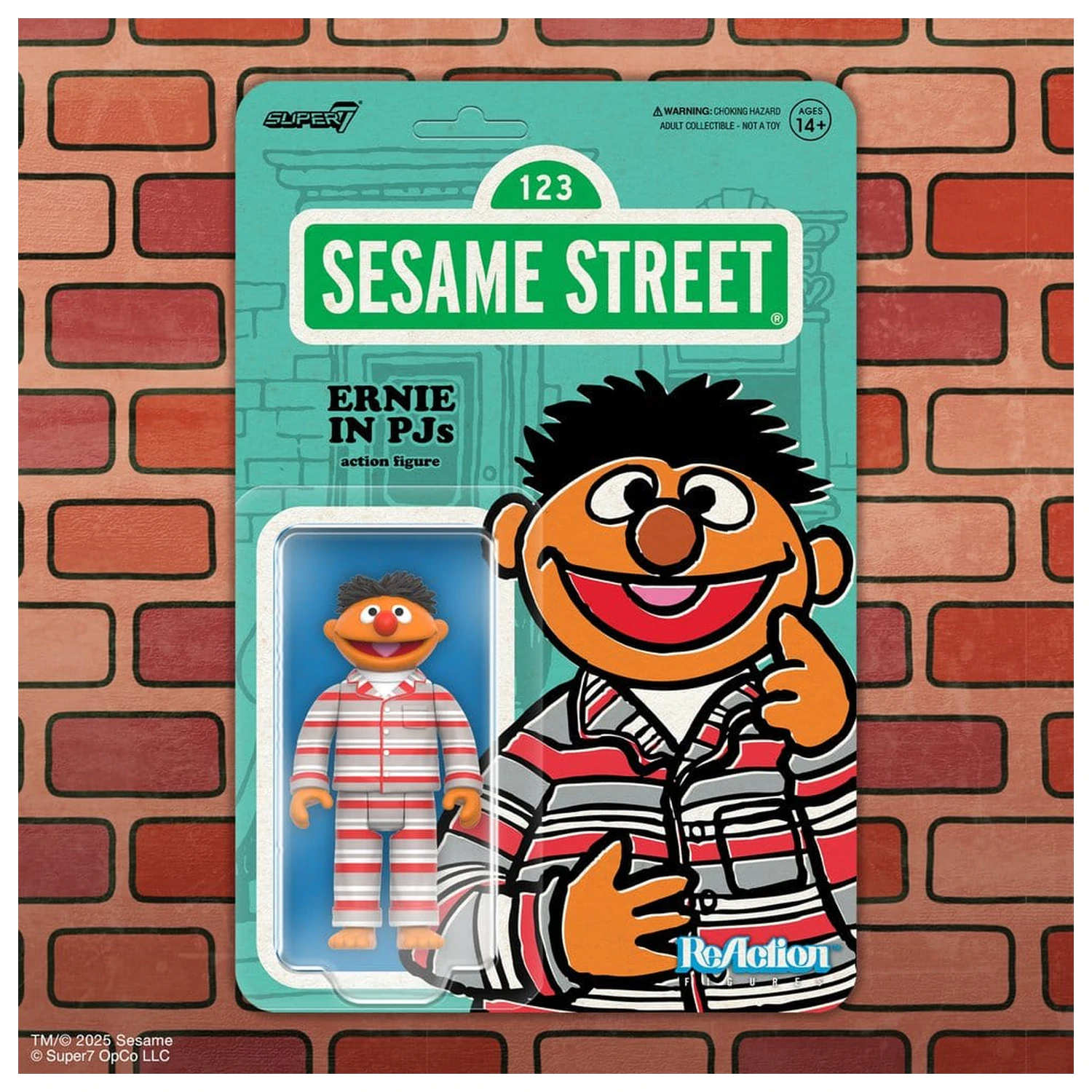 Sesame Street ReAction figurina de actiune Wave 06 Ernie (PJs) 10 cm poza produsului