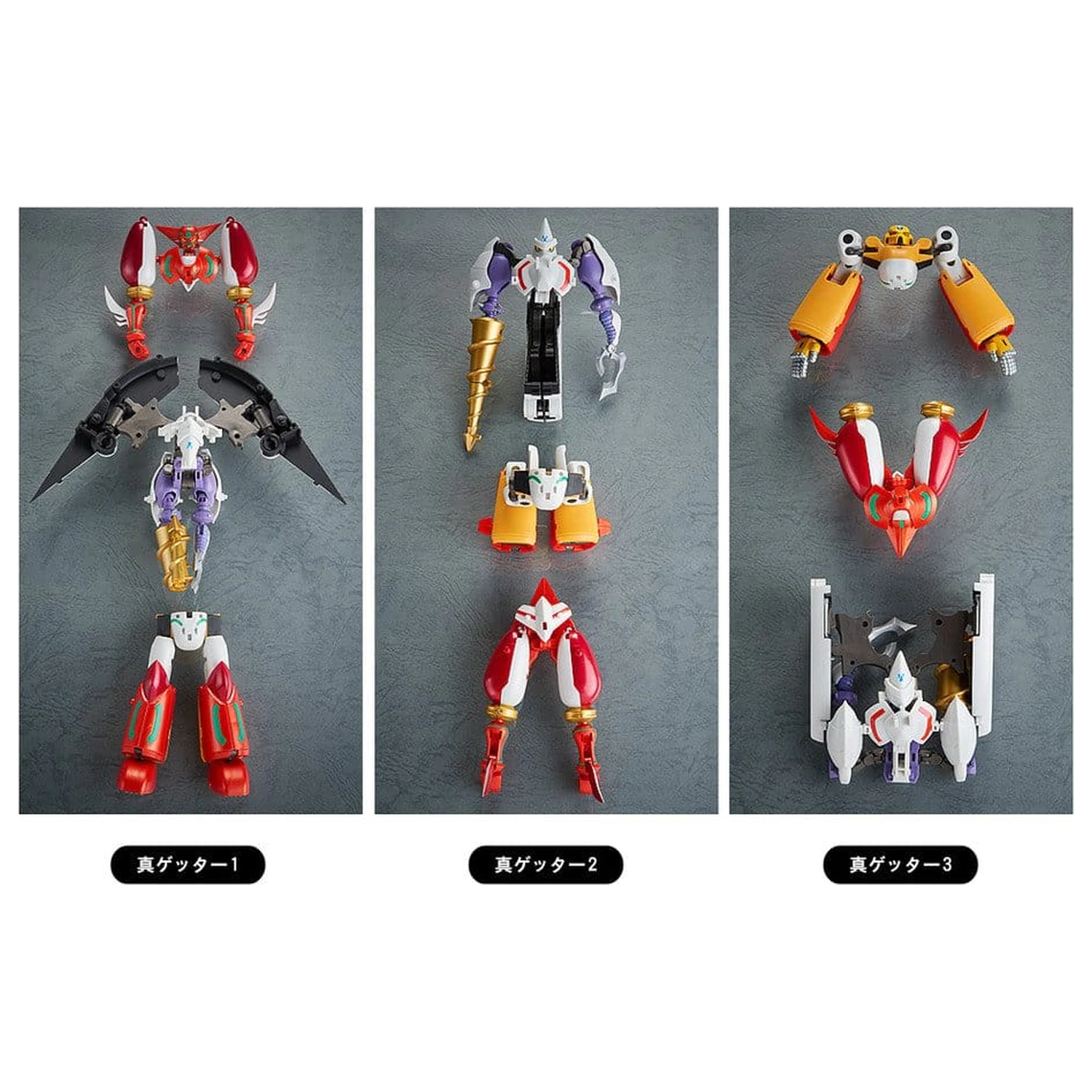 Shin Getter Robo G Action Figure set de 3 bucati Dynamic Change Getter Robo 10 - 13 cm poza produsului