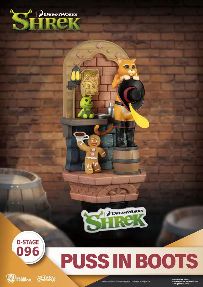 Shrek D-Stage PVC Diorama Motanul Încălțat 15 cm poza produsului