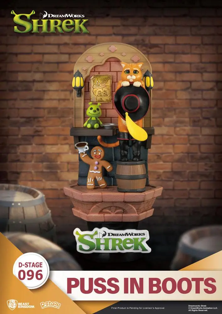 Shrek D-Stage PVC Diorama Motanul Încălțat 15 cm poza produsului