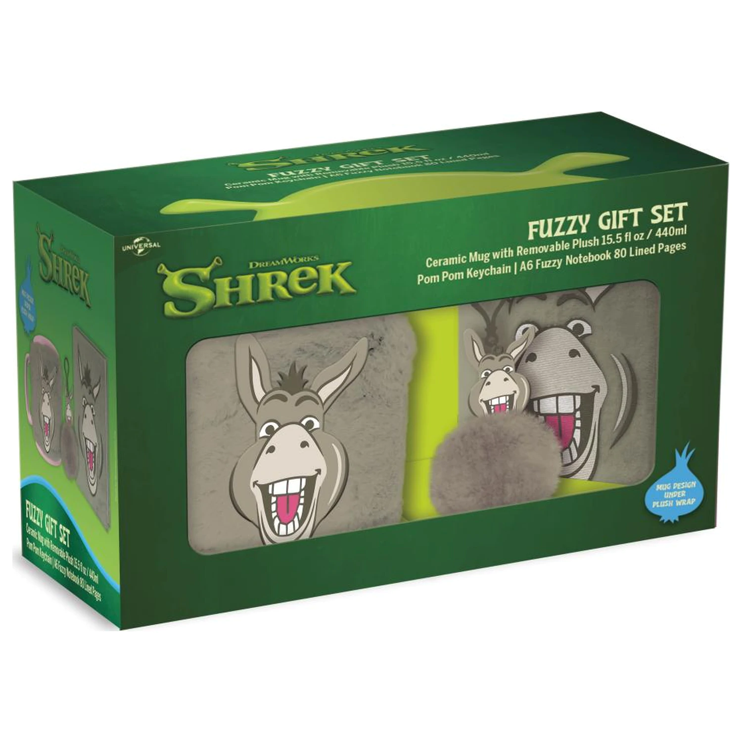Shrek Donkey Fuzzy Gift Set Caiet + Cană + Breloc poza produsului