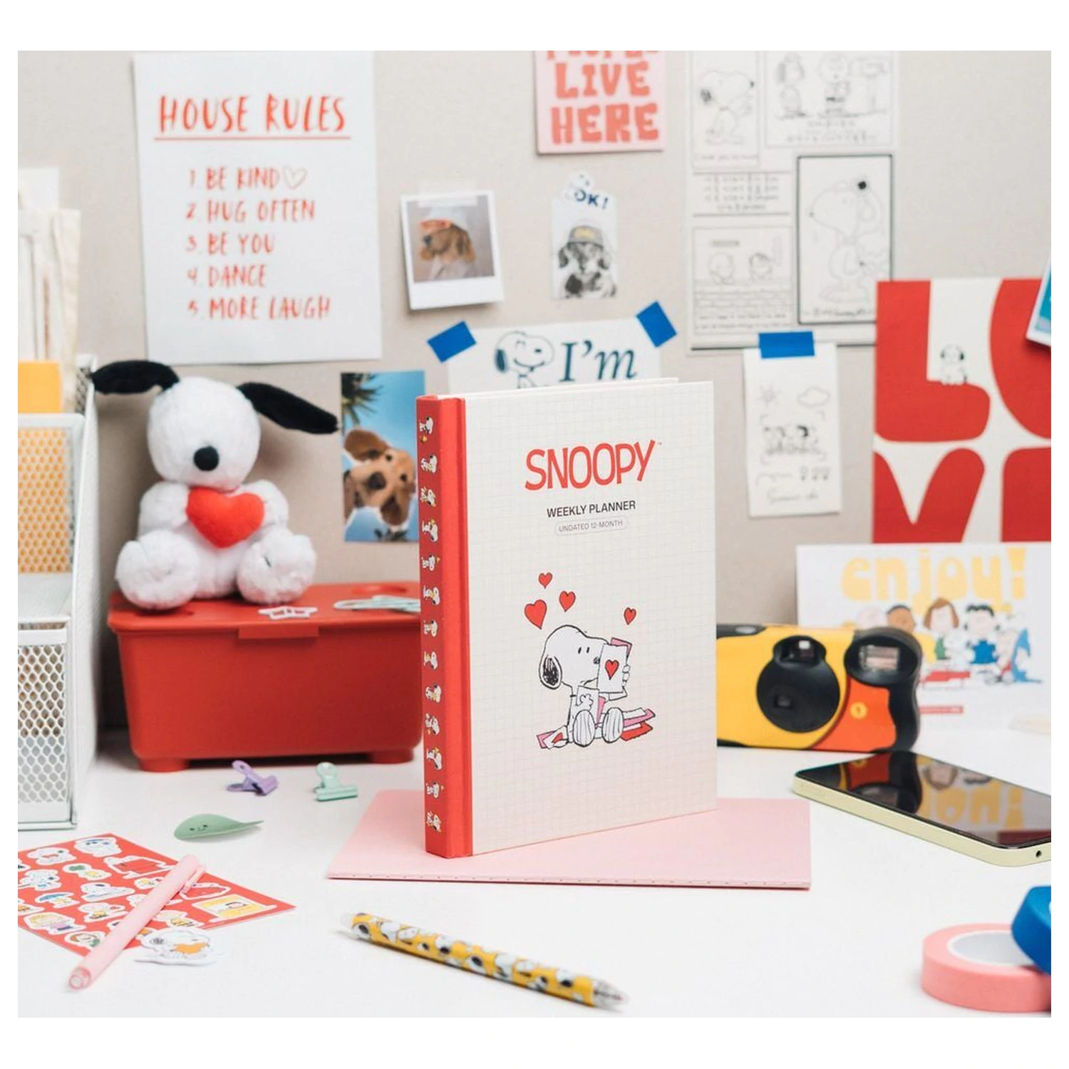 Snoopy A5 agenda saptamanala nedatata poza produsului
